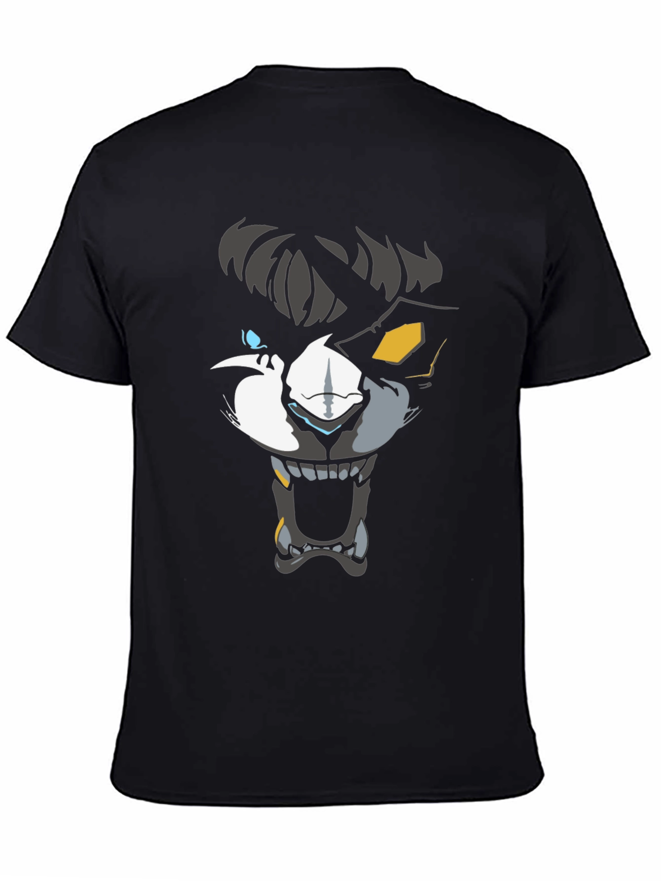 Black Men's Wolf Graphic T-Shirt - Black view 4
