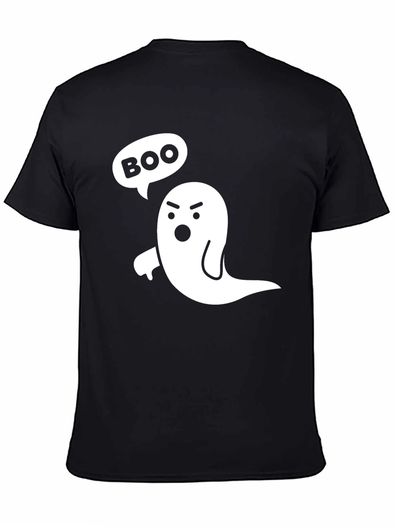 Black Boo Ghost T-Shirt - Spooky Season Tee view 4