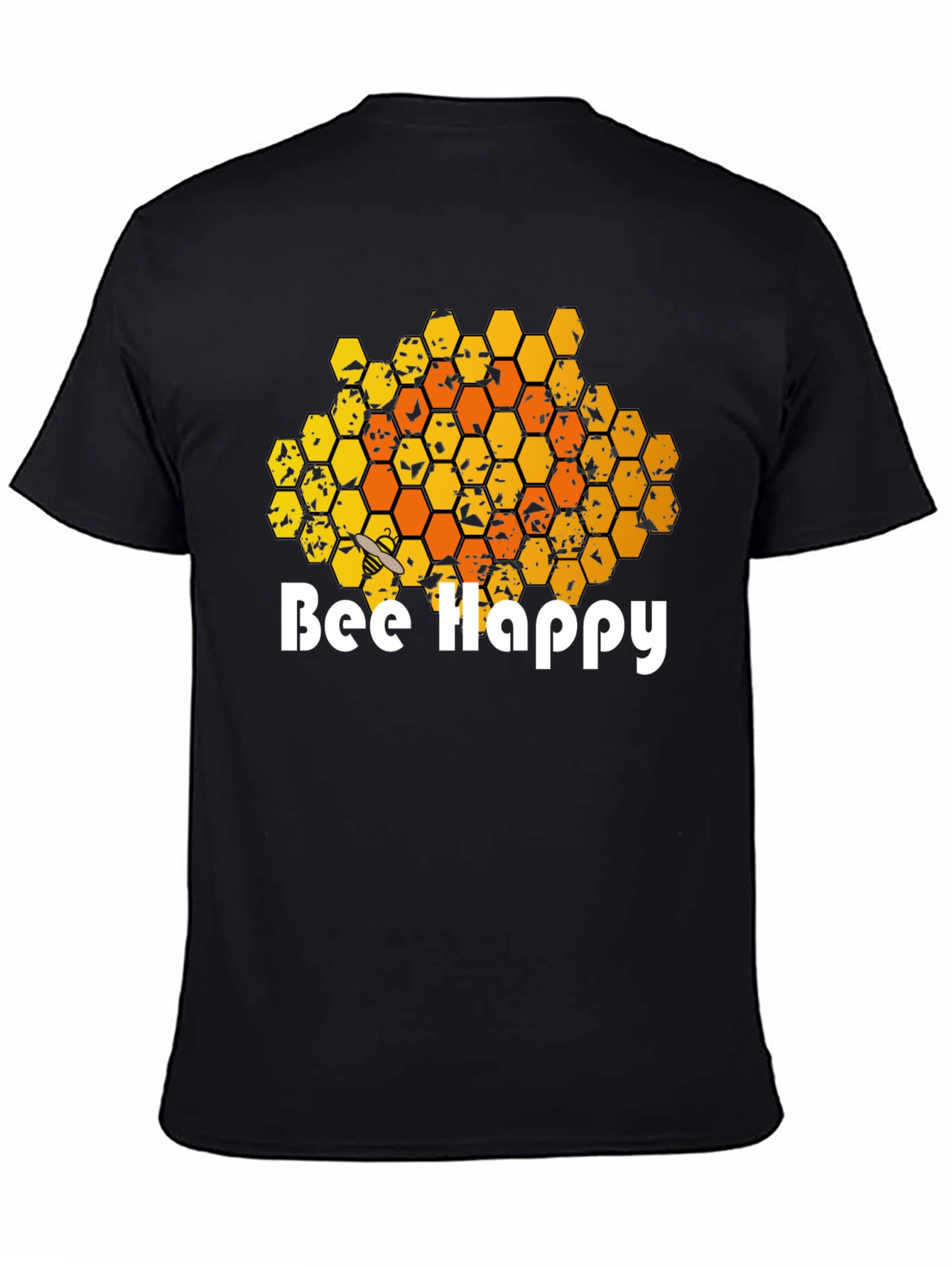 Bee Happy T-Shirt - Honeycomb Graphic Tee - 4