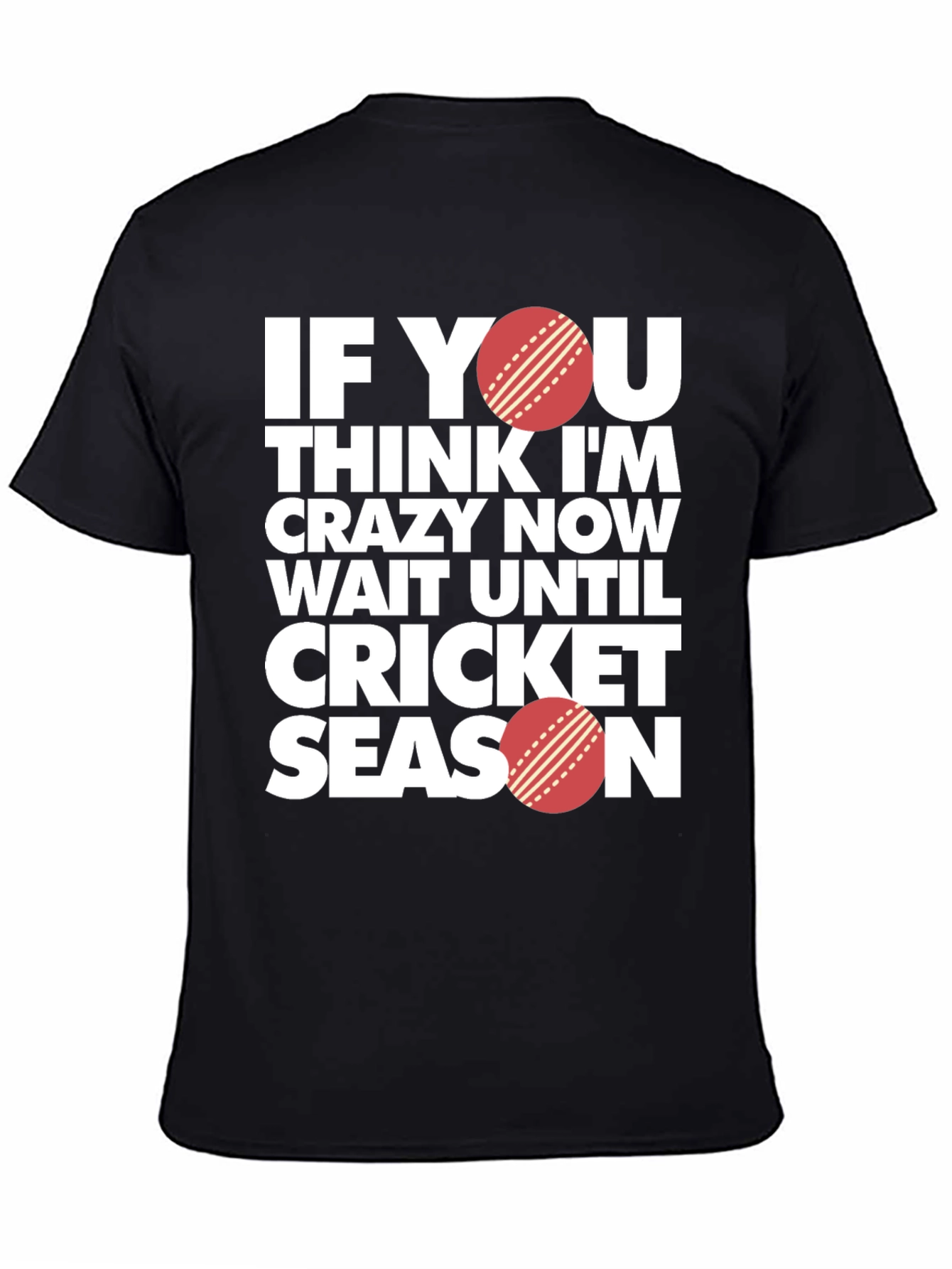 Black Cricket Season T-Shirt - Funny Sports Tee view 4