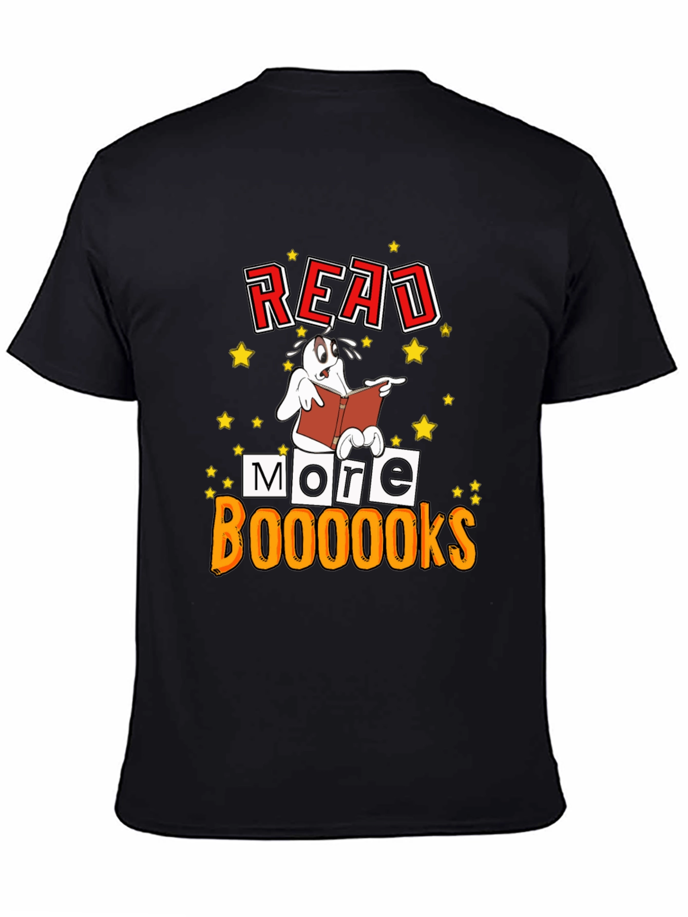 Black Read More Booooks T-Shirt - Novelty Dog Design view 4