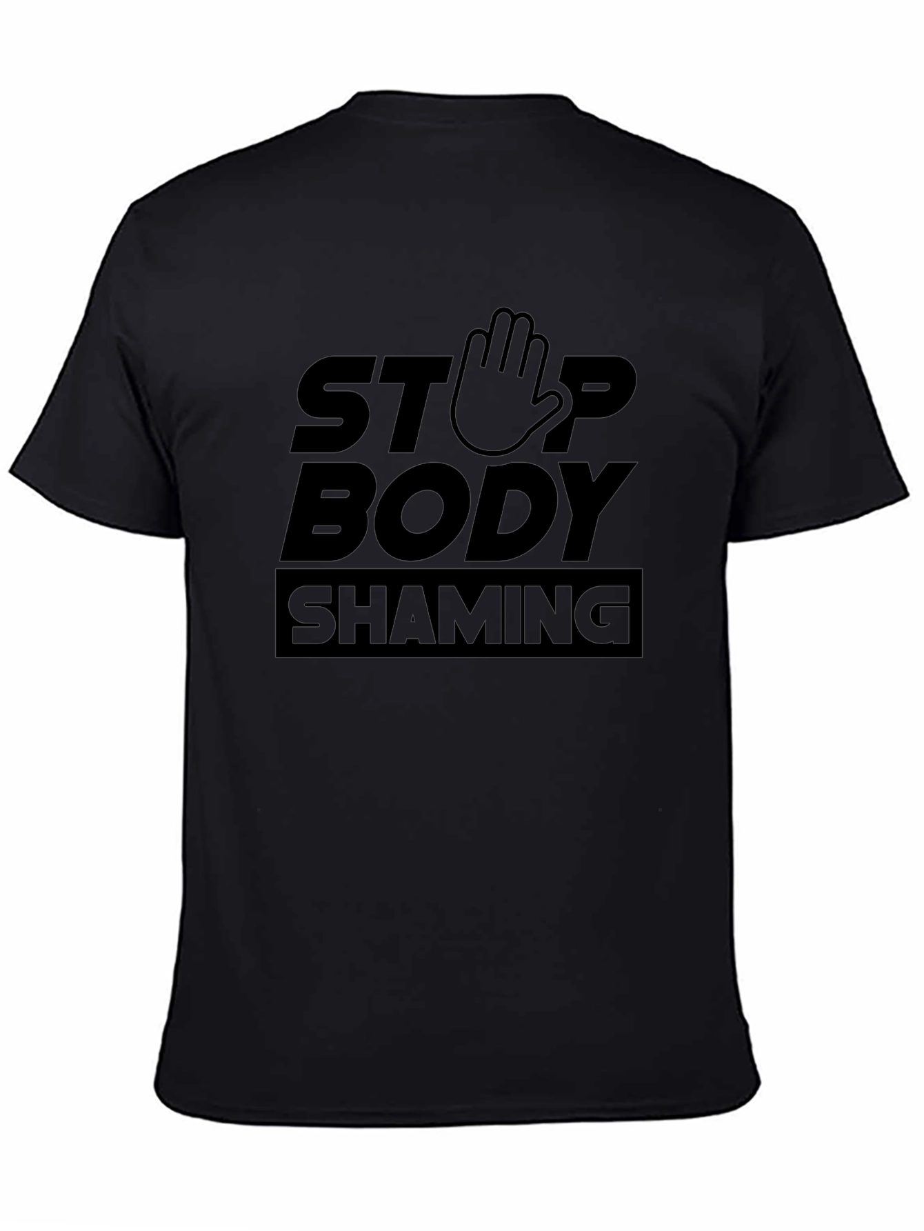 Black Stop Body Shaming T-Shirt view 4