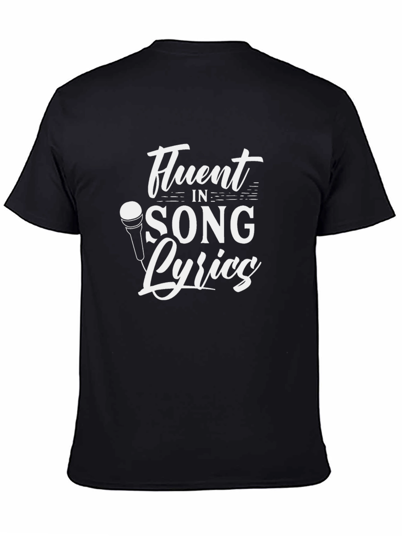 Fluent in Song Lyrics Black T-Shirt - 4