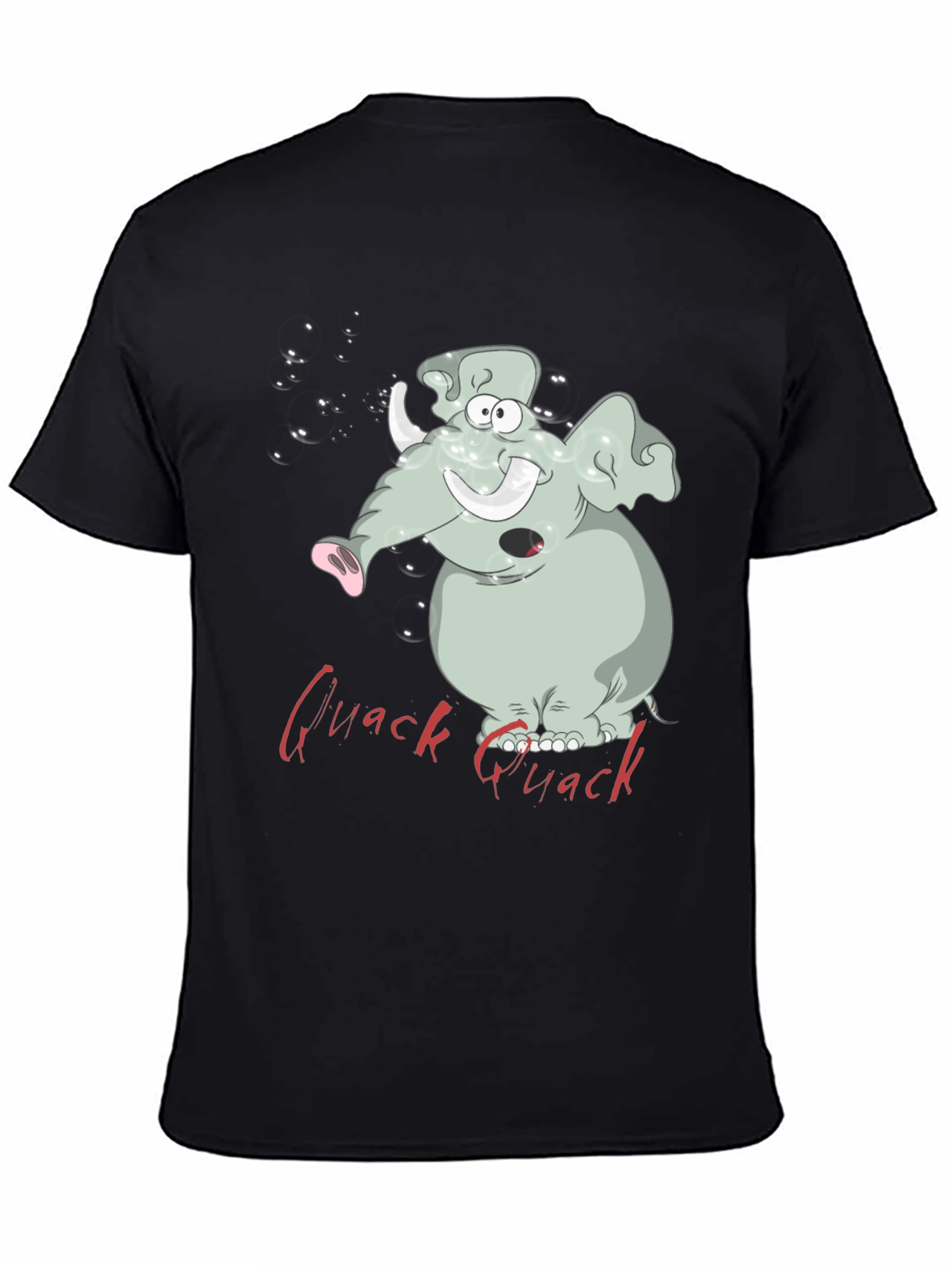 Black Quack Elephant T-Shirt - Cartoon Graphic Tee view 4