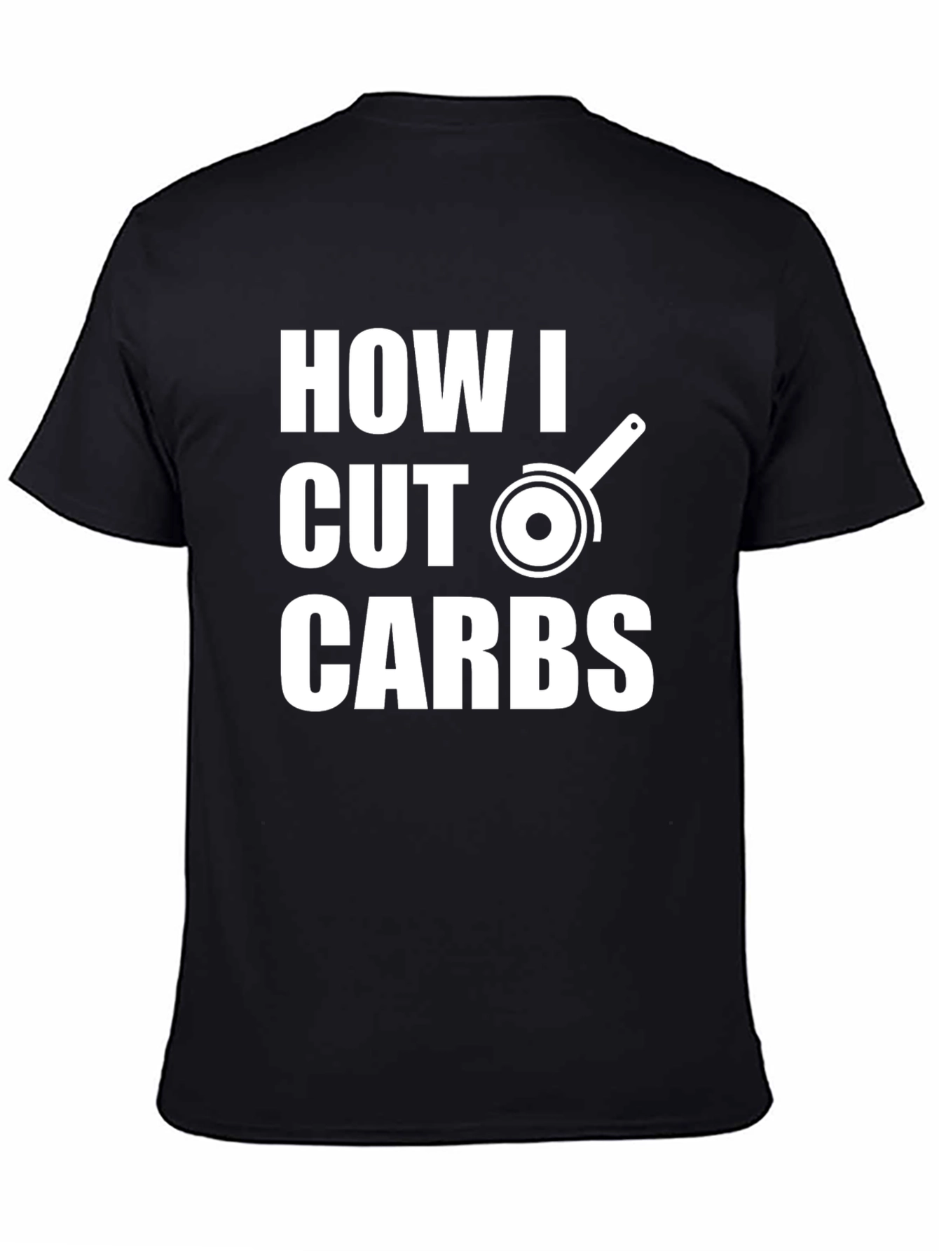 Black Funny Diet T-Shirt - How I Cut Carbs Graphic Tee view 4