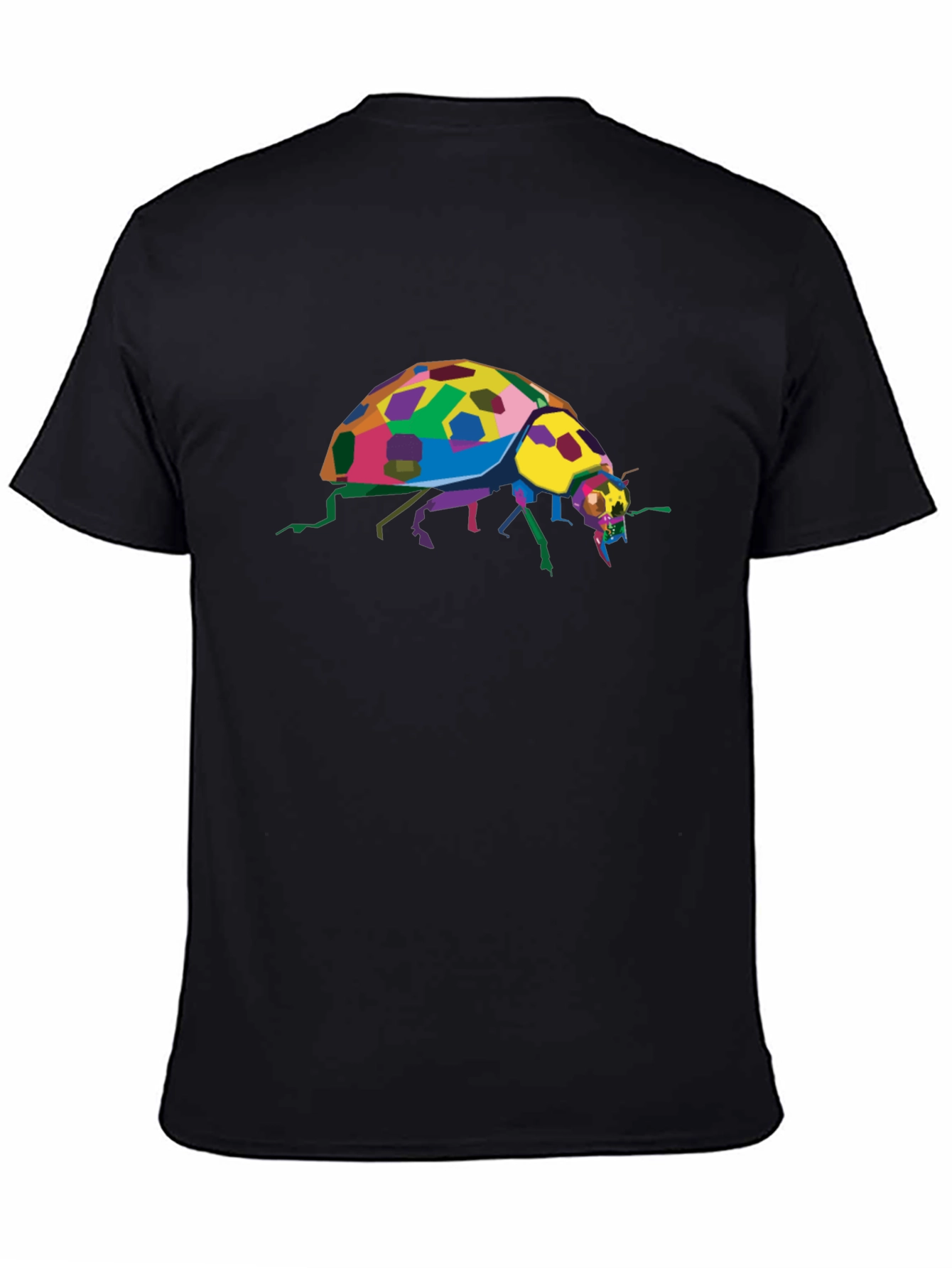 Black Colorful Ladybug Graphic Tee - Unique Insect Design view 4