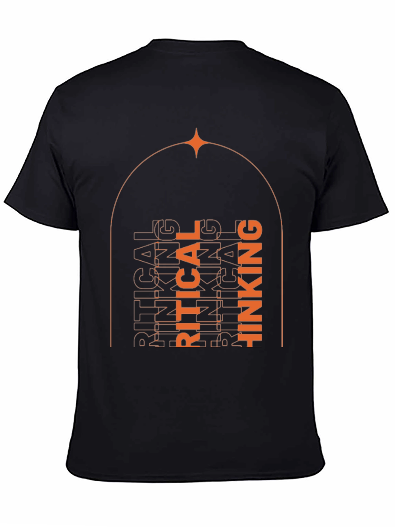 Black Critical Thinking Graphic Tee - Unisex Black T-Shirt view 4