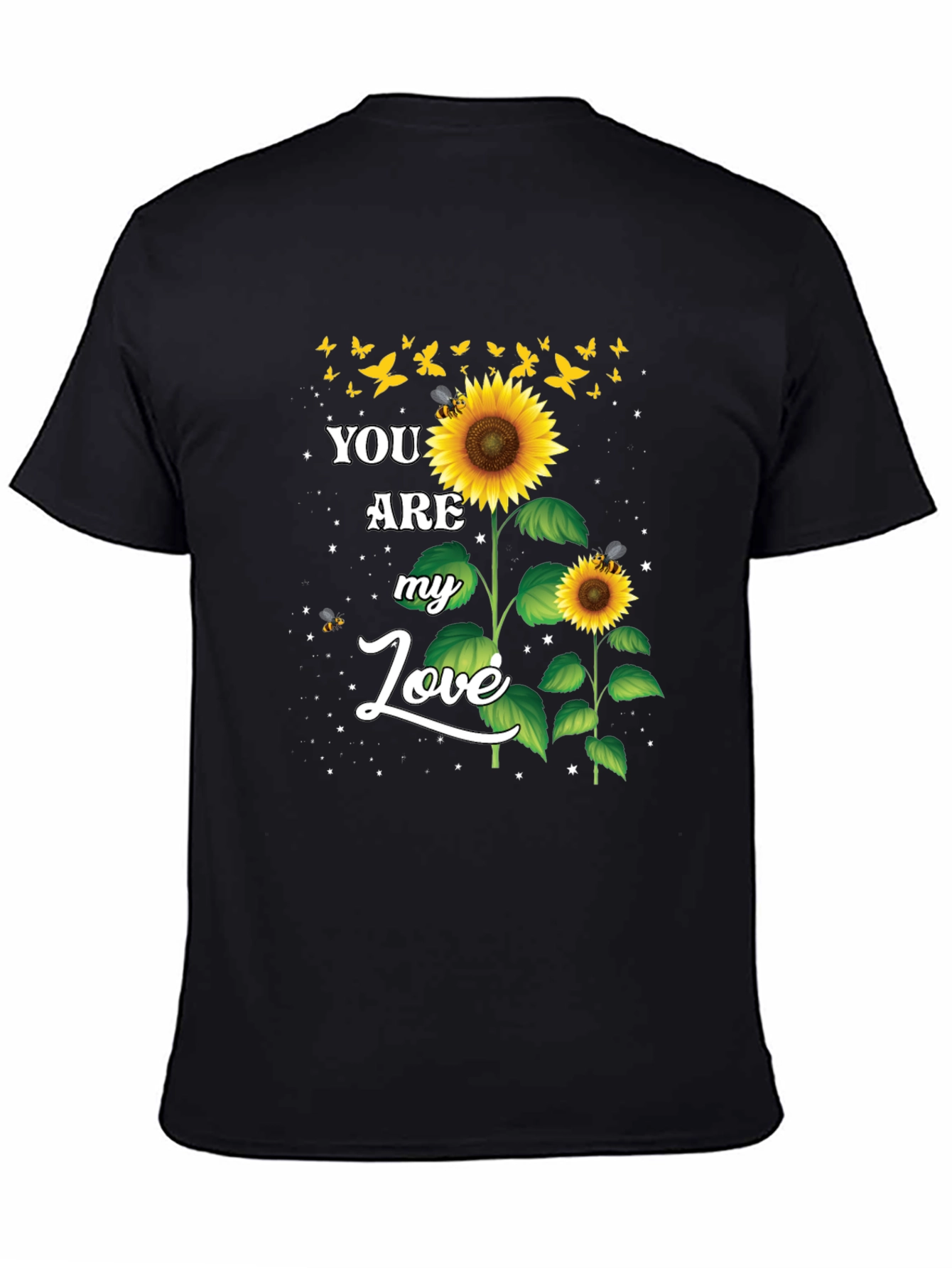 Black Sunflower Love Graphic Tee view 4
