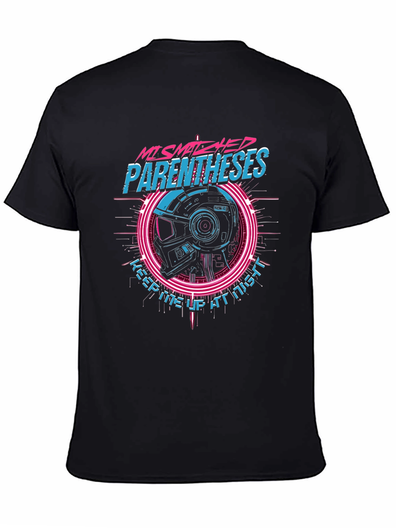 Black Mismatched Parentheses Graphic T-Shirt view 4