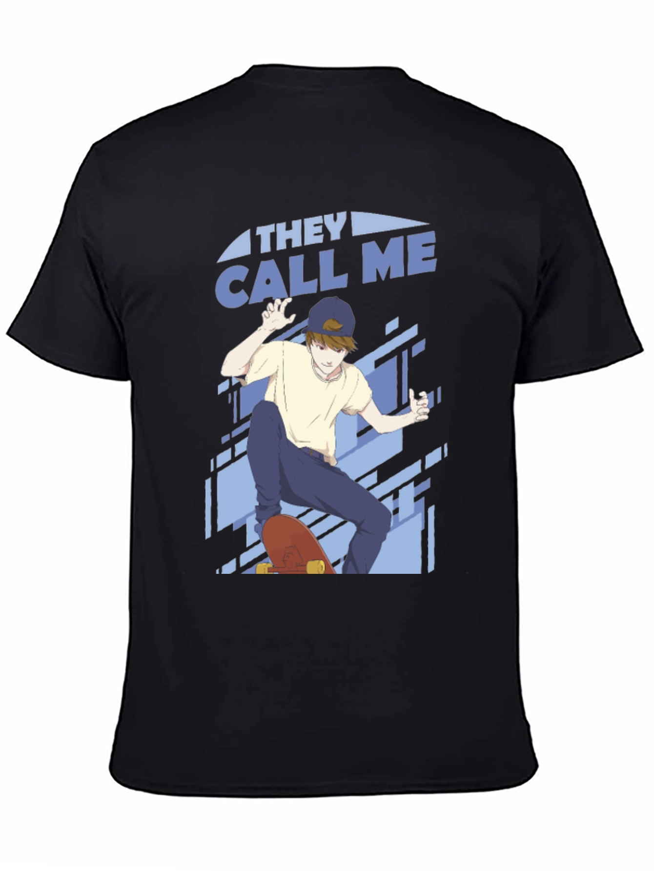 Black Skater Boy Graphic Tee - Cool Anime Style view 4