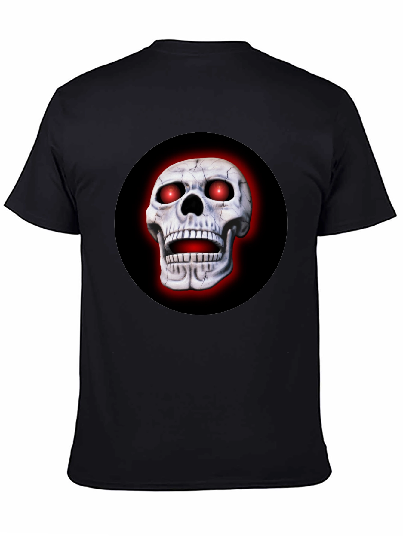 Black Men's Skull Graphic Print Black T-Shirt view 4