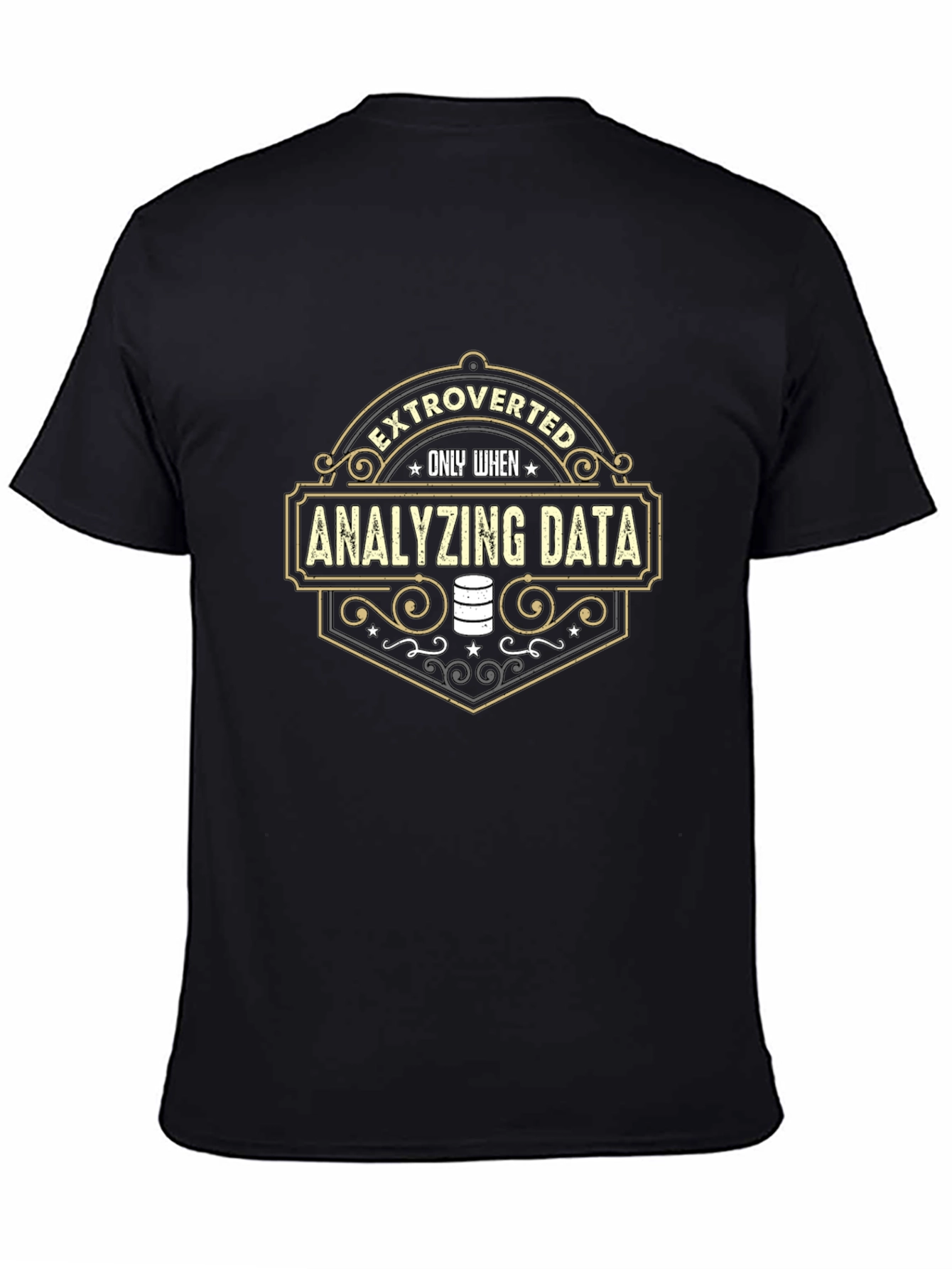 Black Extroverted Analyzing Data T-Shirt view 4