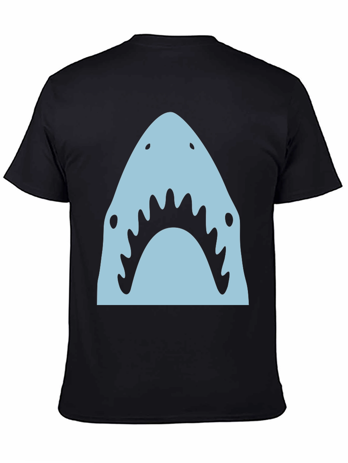 Black Shark Graphic Tee - Men's Black Crew Neck T-Shirt view 4
