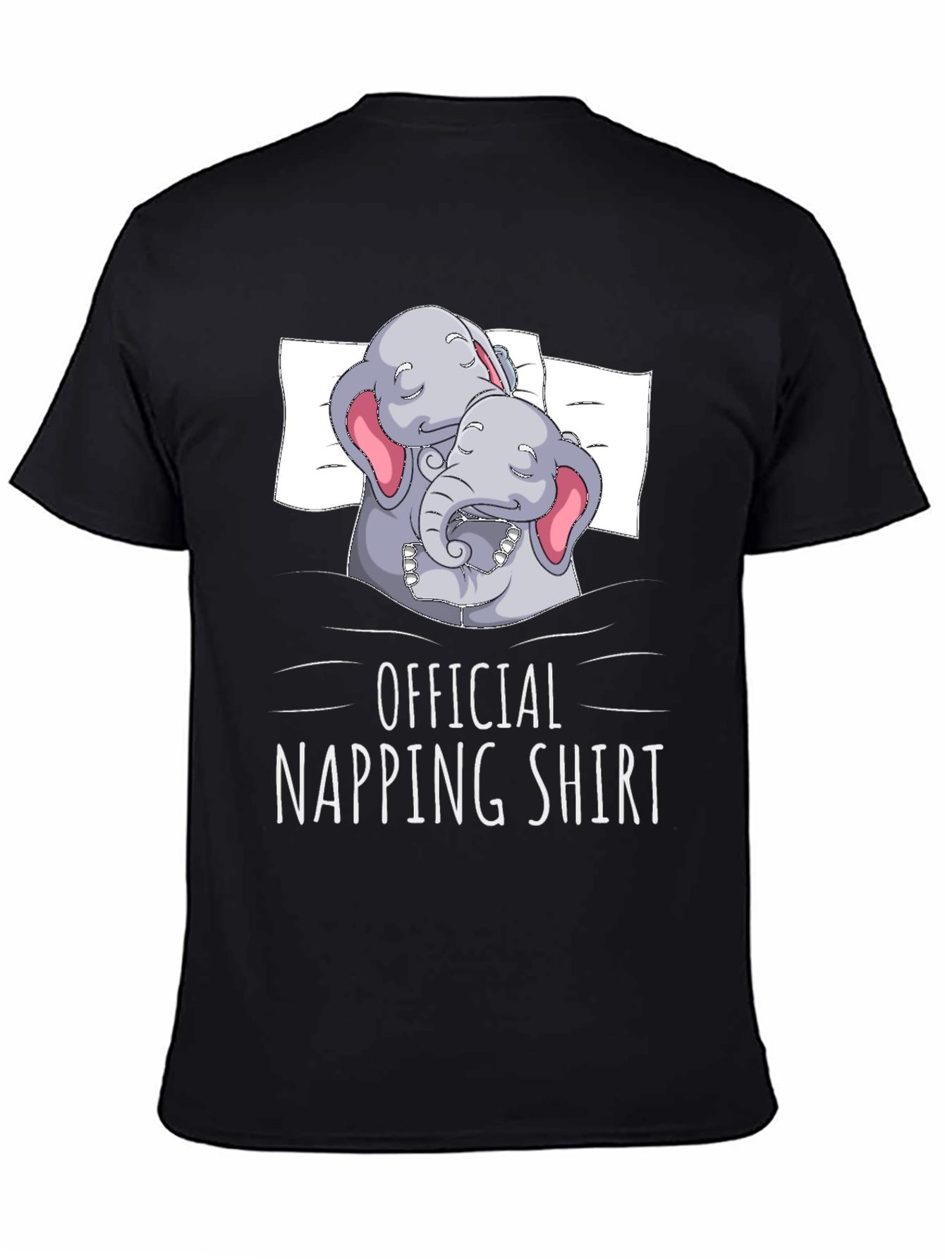 Black Official Napping Shirt - Elephant Graphic Tee view 4