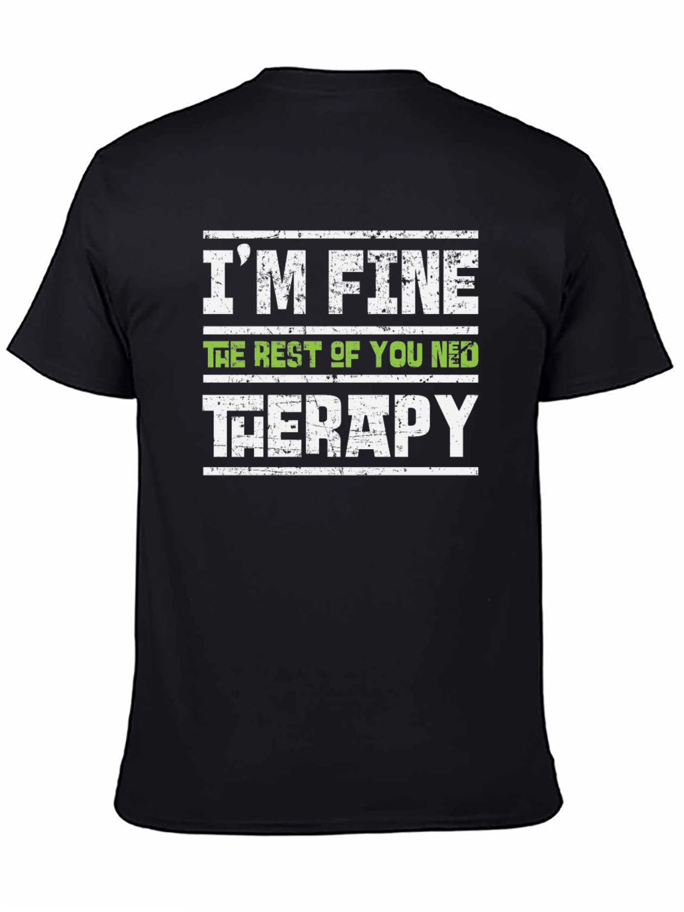Black I'm Fine You Need Therapy Graphic Tee view 4