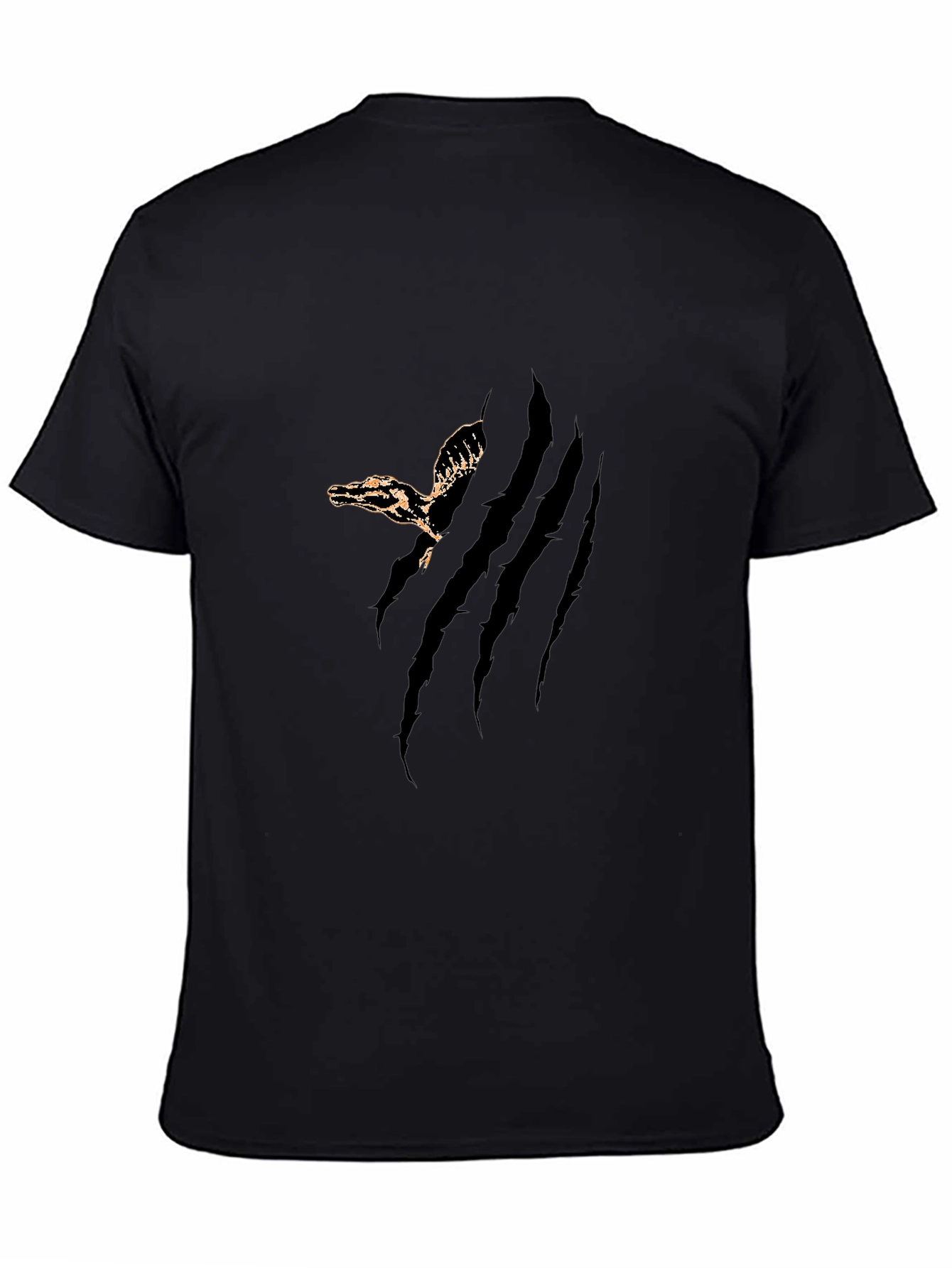 Black Men's Clawed Reptile Graphic Tee view 4