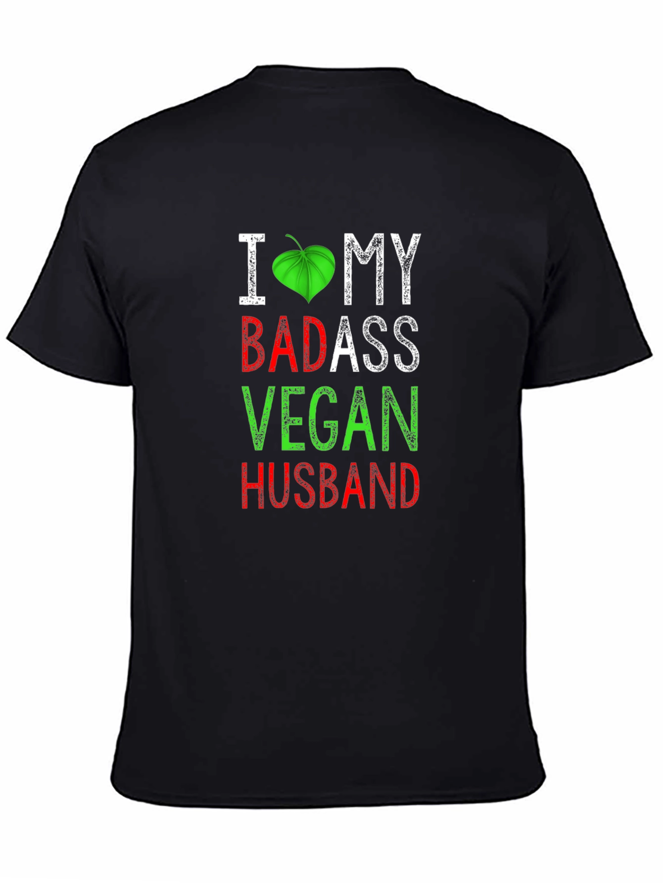 Black I Love My Badass Vegan Husband T-Shirt view 4