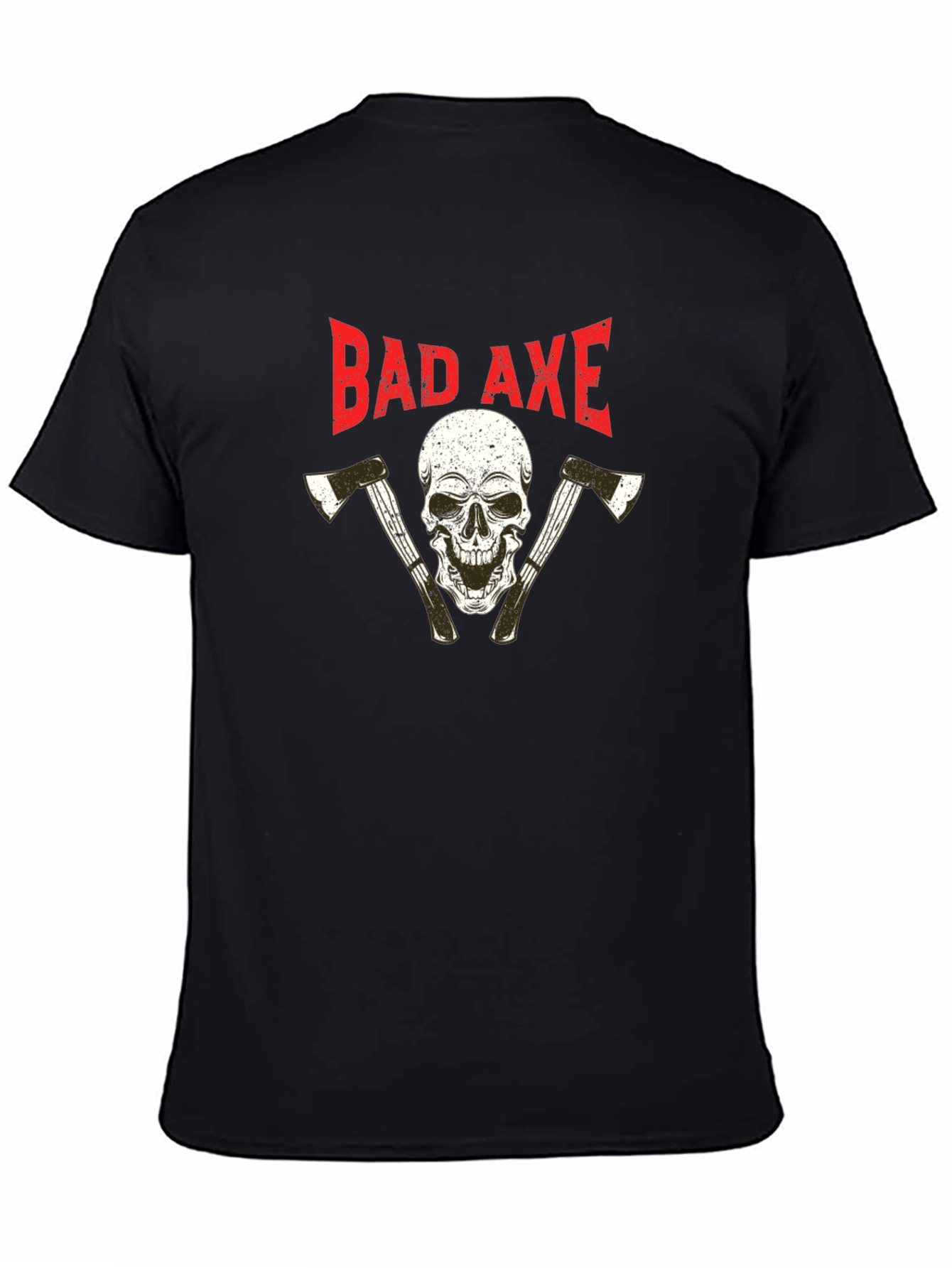 Black Bad Axe Skull T-Shirt - Black Graphic Tee view 4