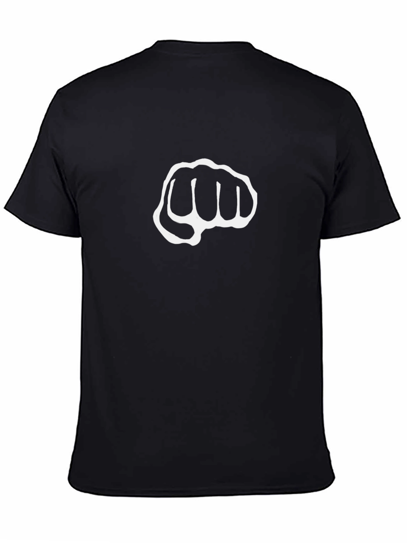 Black Fist Bump Graphic T-Shirt - Black Casual Tee view 4