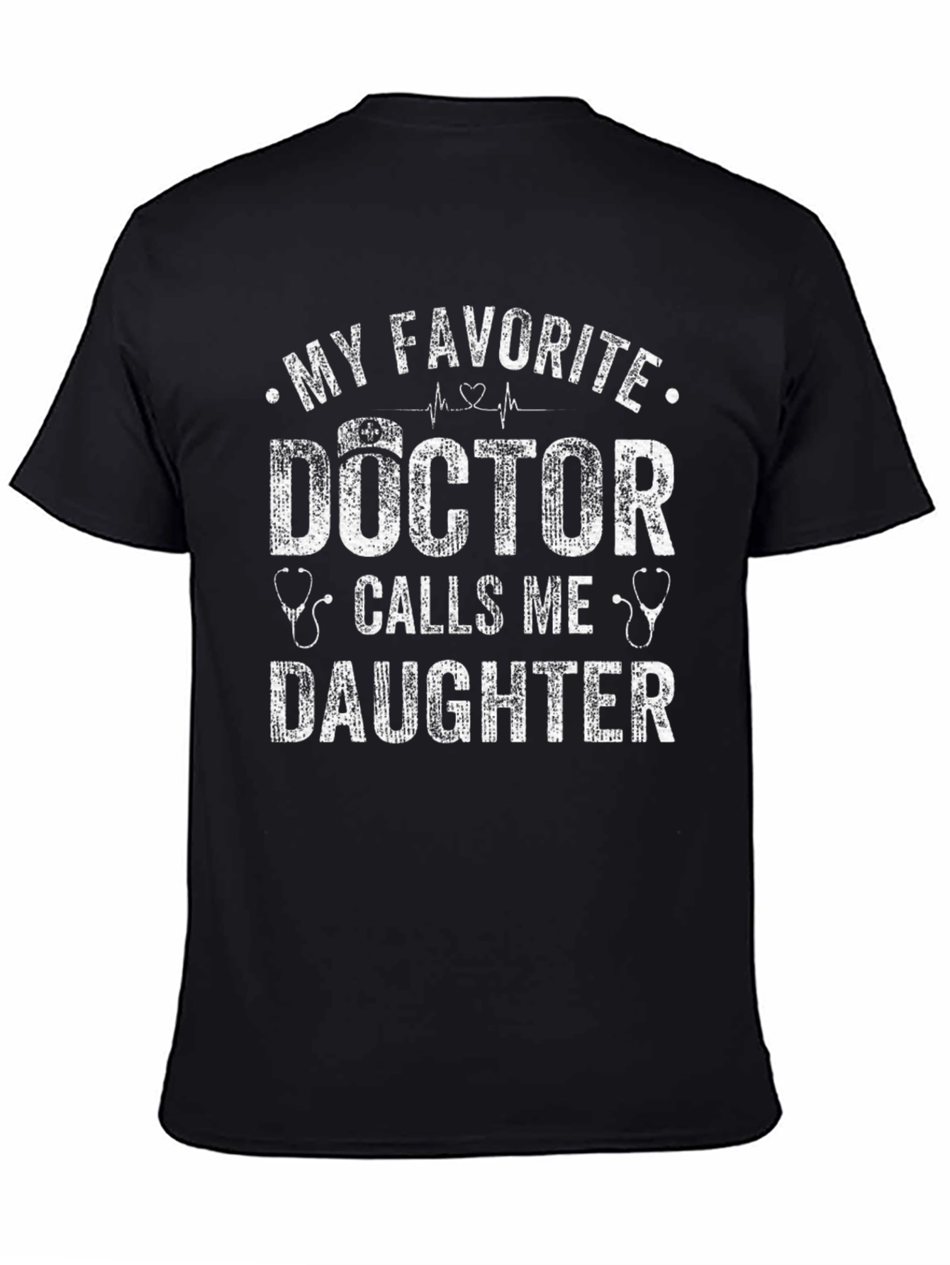 Black My Favorite Doctor Calls Me Daughter T-Shirt view 4
