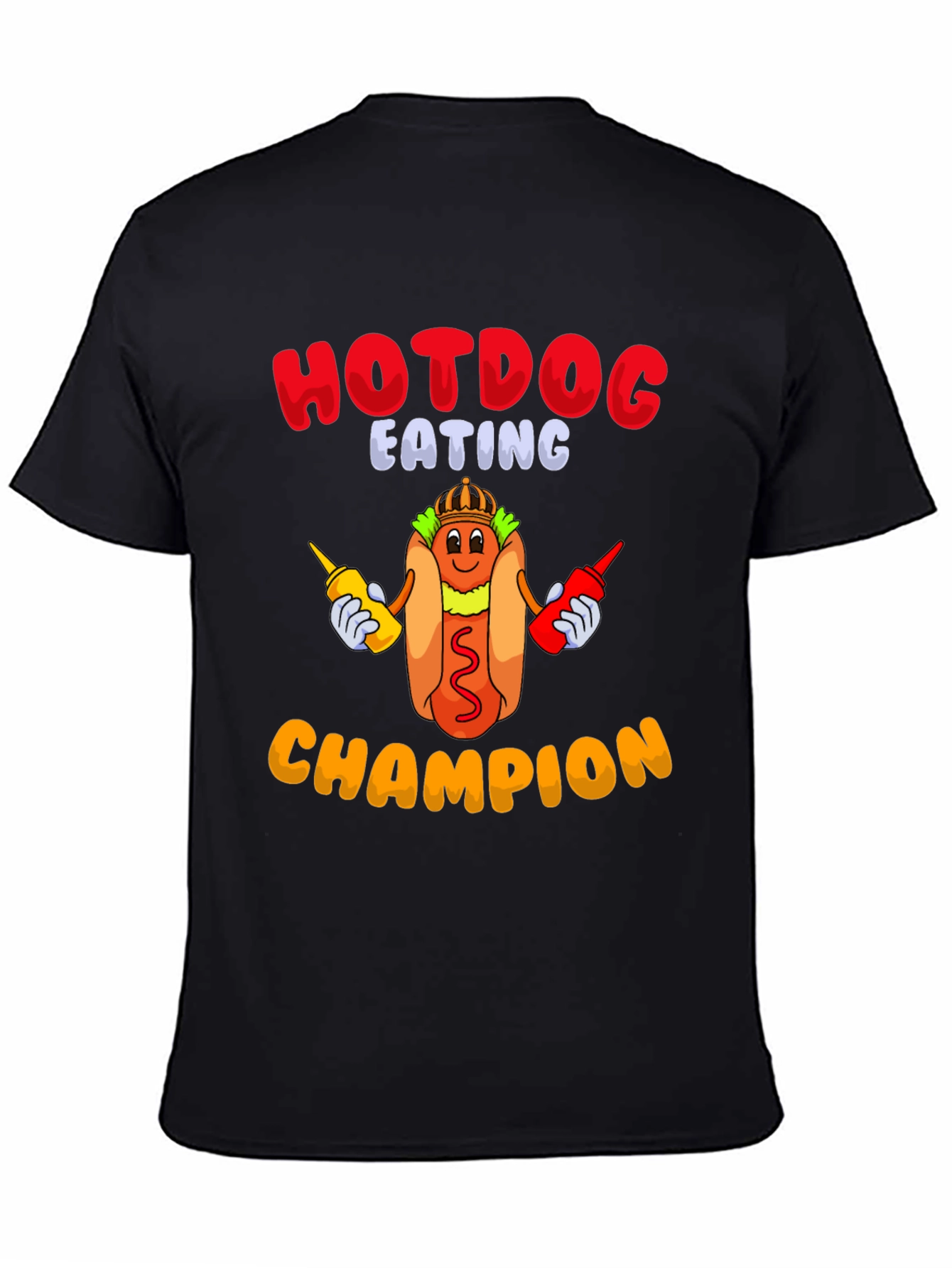 Black Hotdog Eating Champion T-Shirt view 4