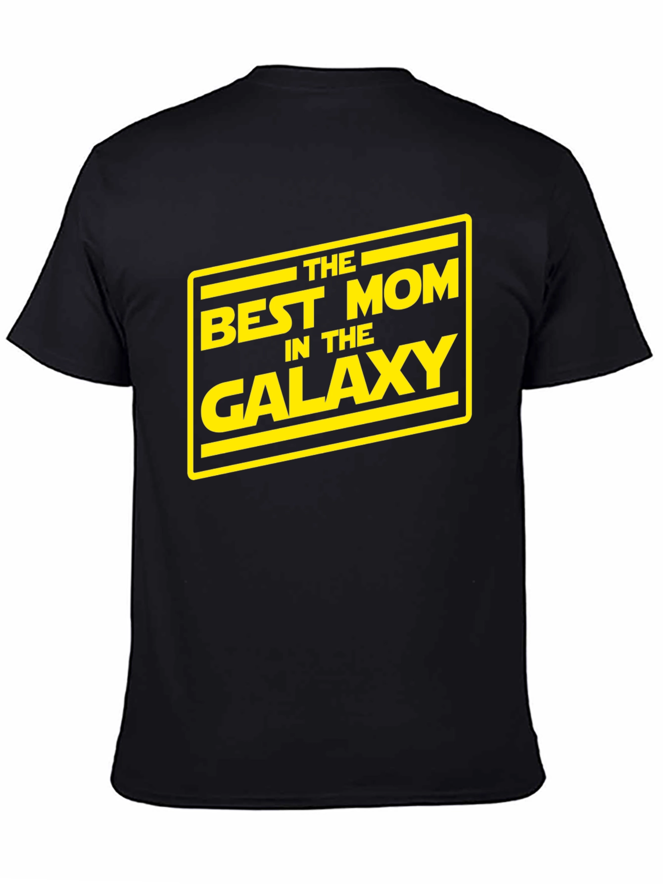 Black Best Mom in the Galaxy Black T-Shirt view 4