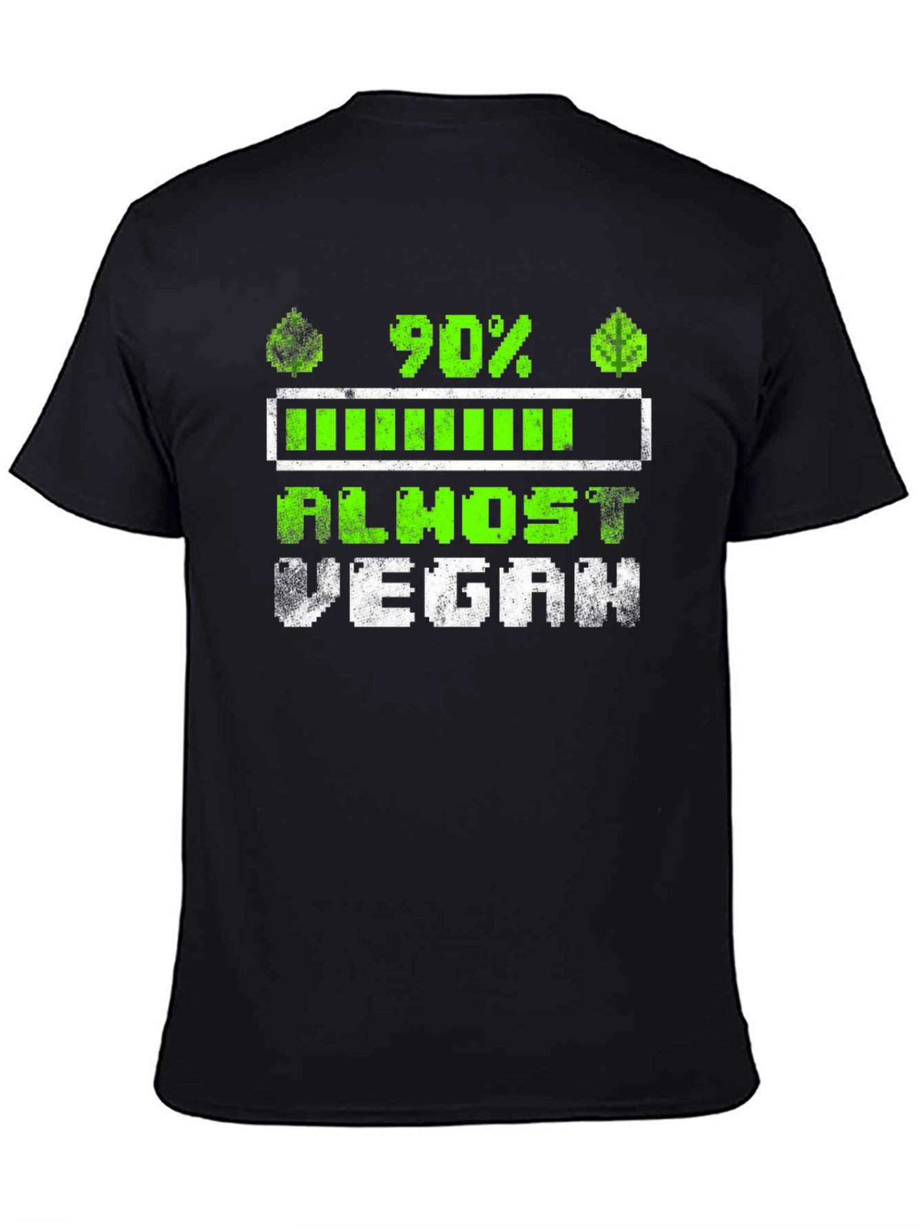 Black Almost Vegan Loading Funny T-Shirt view 4
