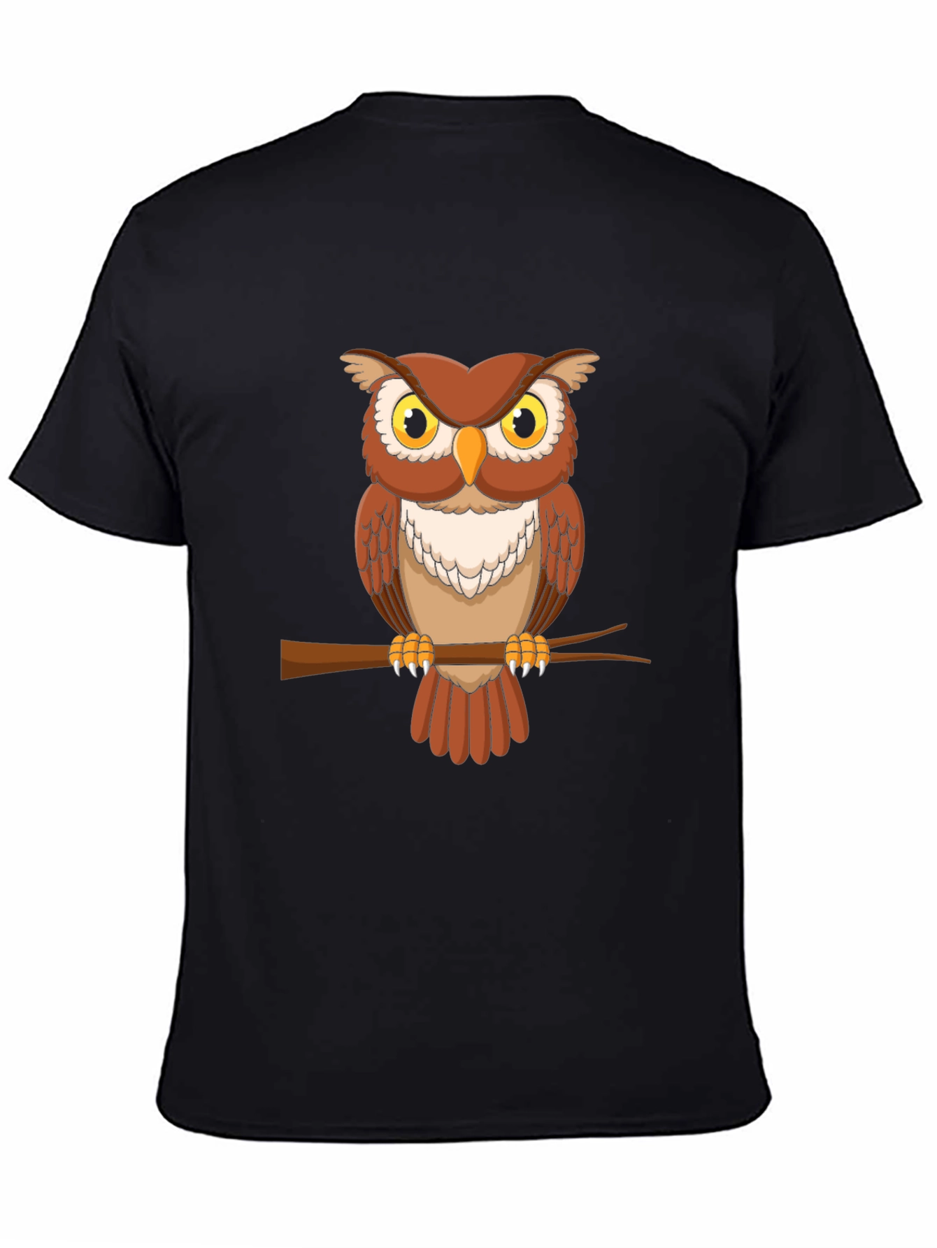 Black Owl Graphic Tee - Men's Short Sleeve Crew Neck T-Shirt view 4