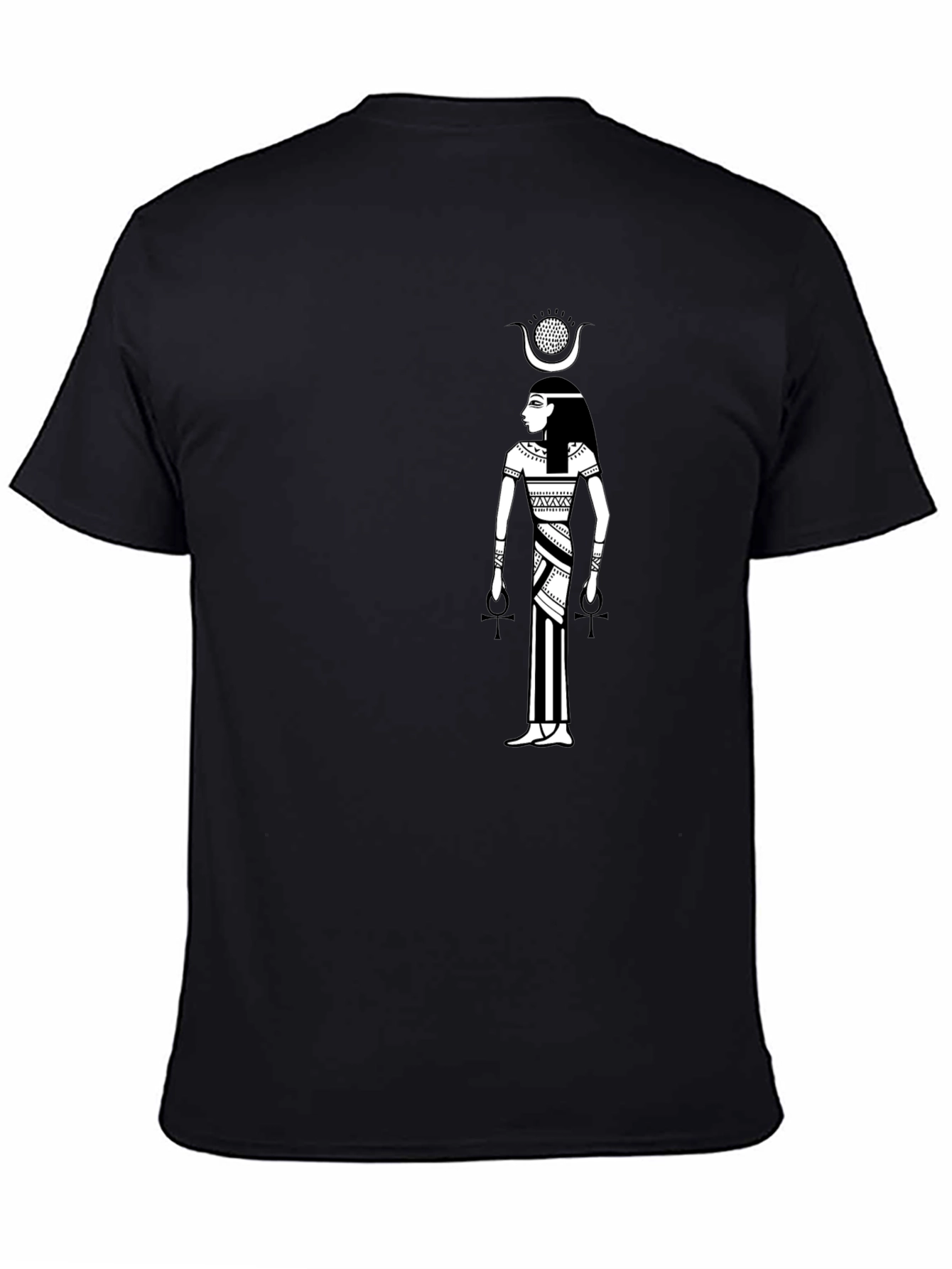 Black Egyptian Goddess Graphic Tee - Black Cotton T-Shirt view 4