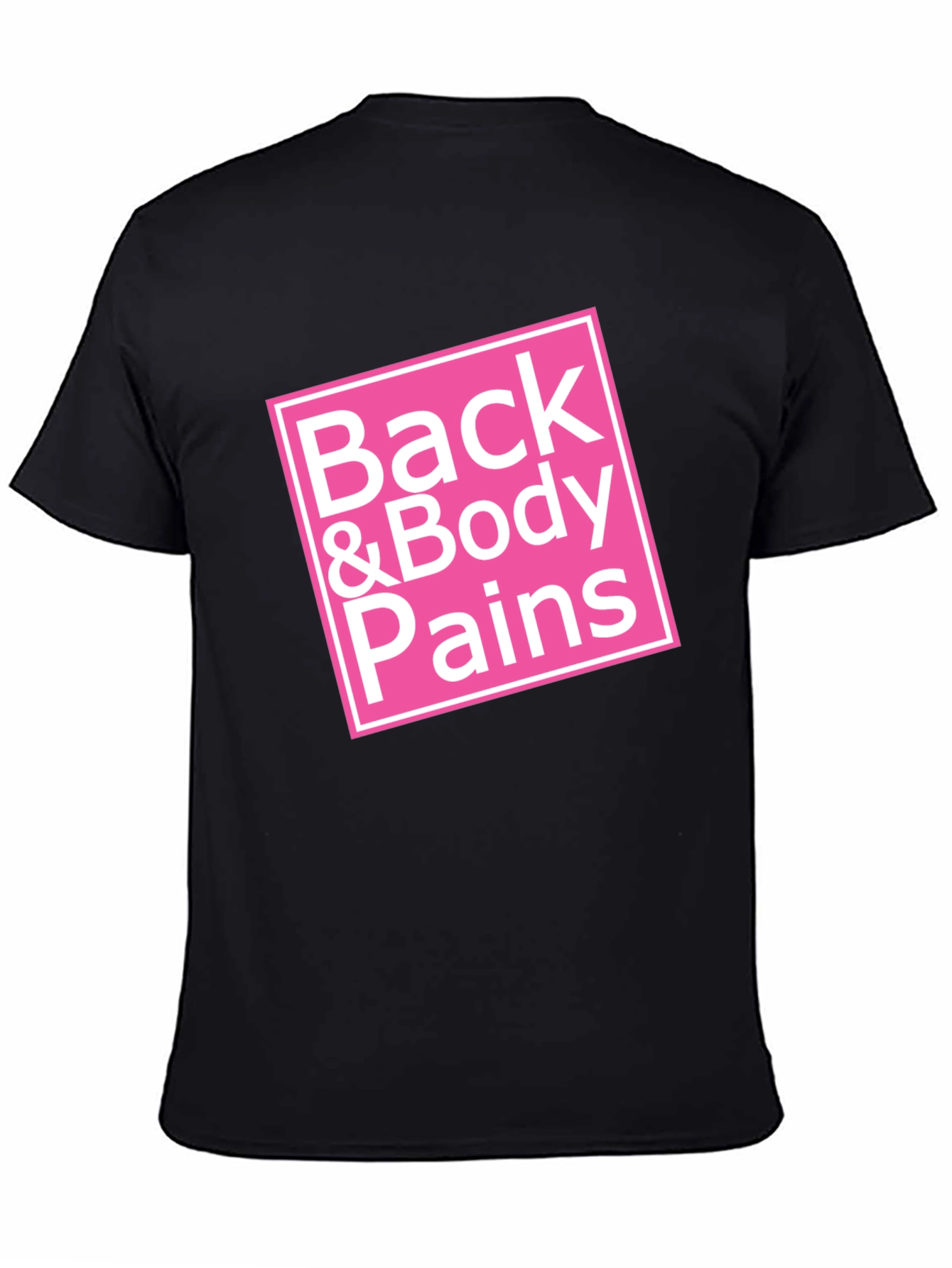 Black Back & Body Pains Graphic Tee - Unisex Black T-Shirt view 4