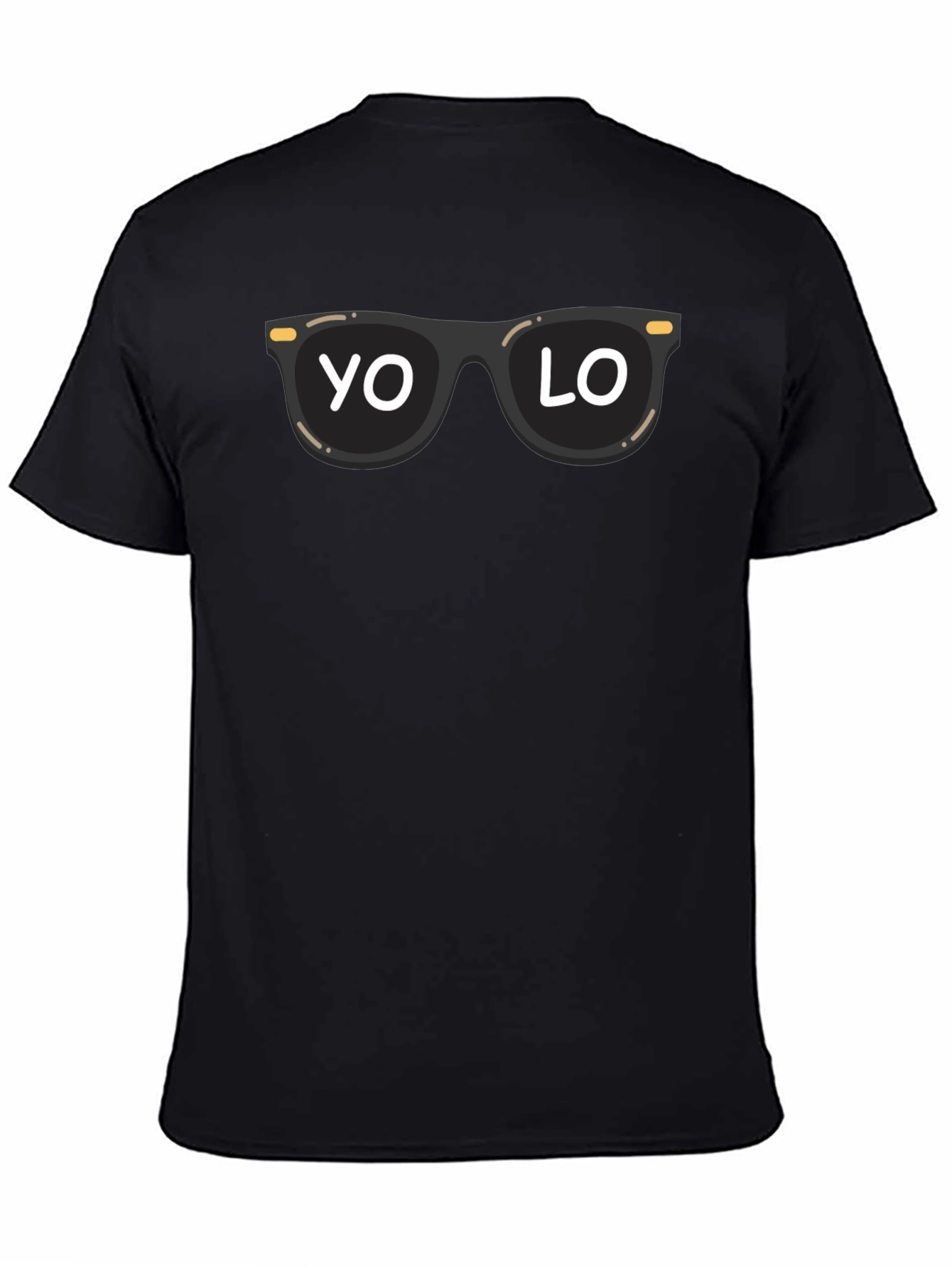 Black Cool YOLO Sunglasses Graphic Tee - Black view 4