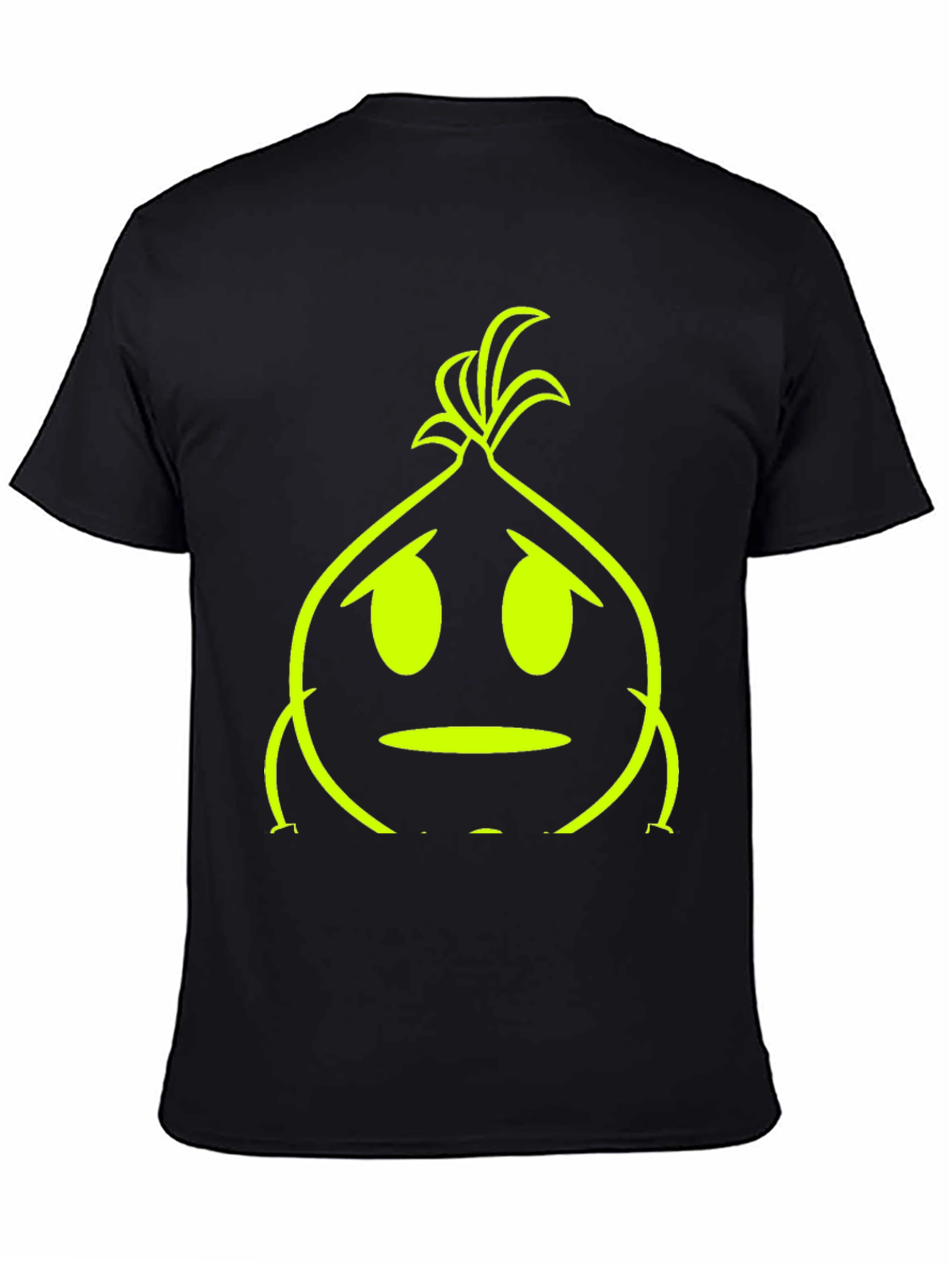 Black Sad Onion Graphic Tee - Black Cotton T-Shirt view 4
