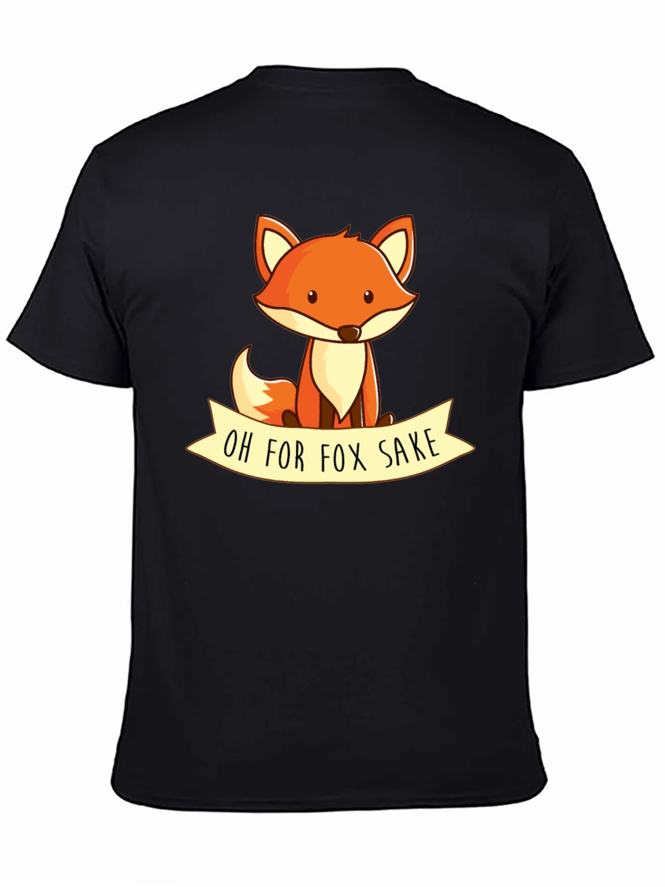 Black Oh For Fox Sake T-Shirt - Cute Animal Graphic Tee view 4