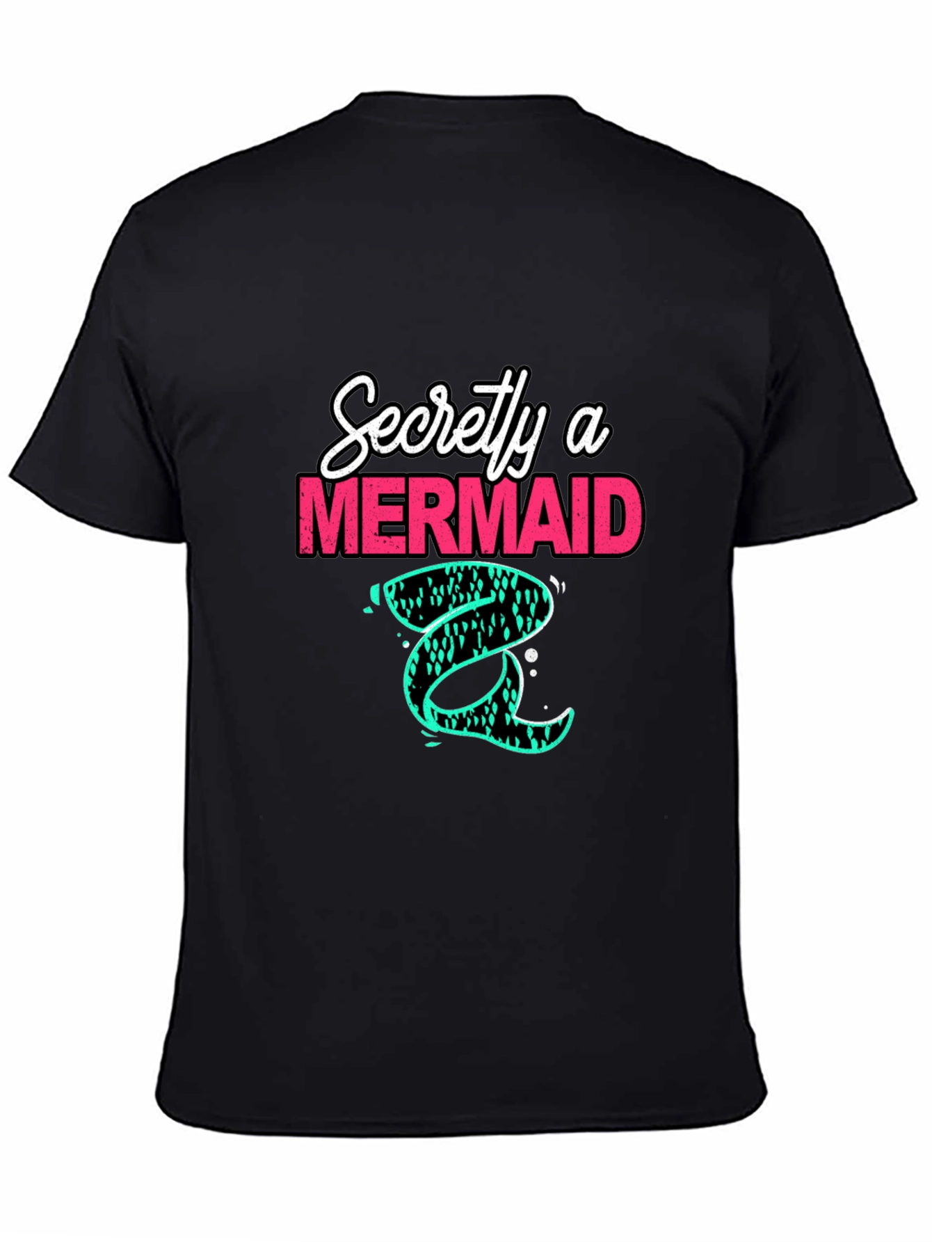 Black Secretly a Mermaid T-Shirt - Unique Graphic Tee view 4