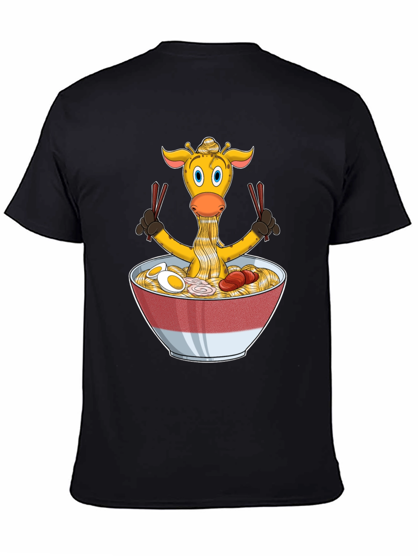 Black Giraffe Ramen T-Shirt - Unique Graphic Tee view 4