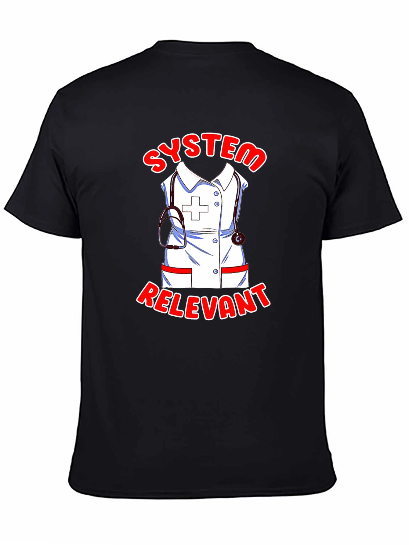 Black System Relevant Nurse T-Shirt - Black view 4
