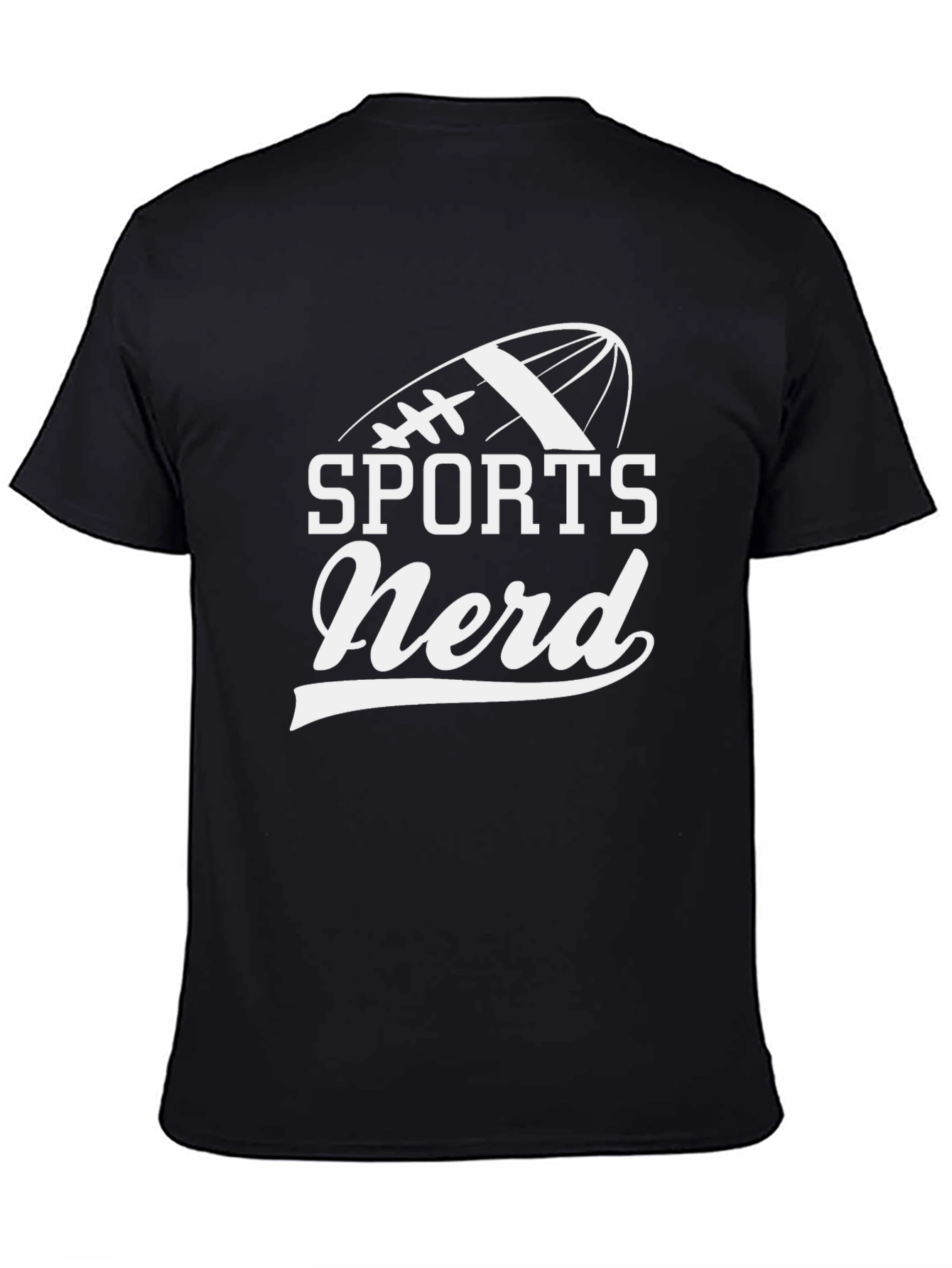 Black Sports Nerd T-Shirt - Football Graphic Tee view 4