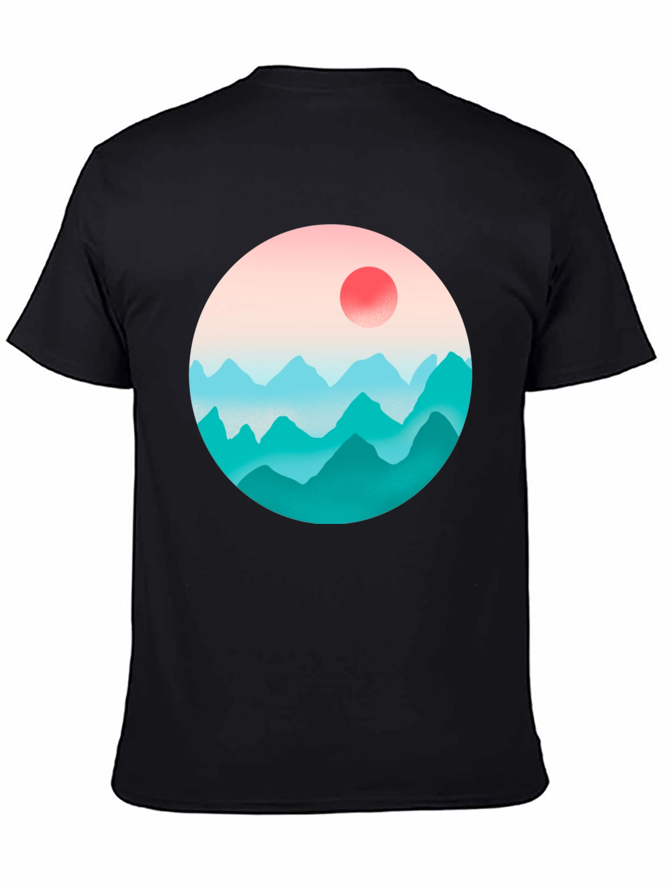 Black Mountainscape Graphic Black Tee view 4