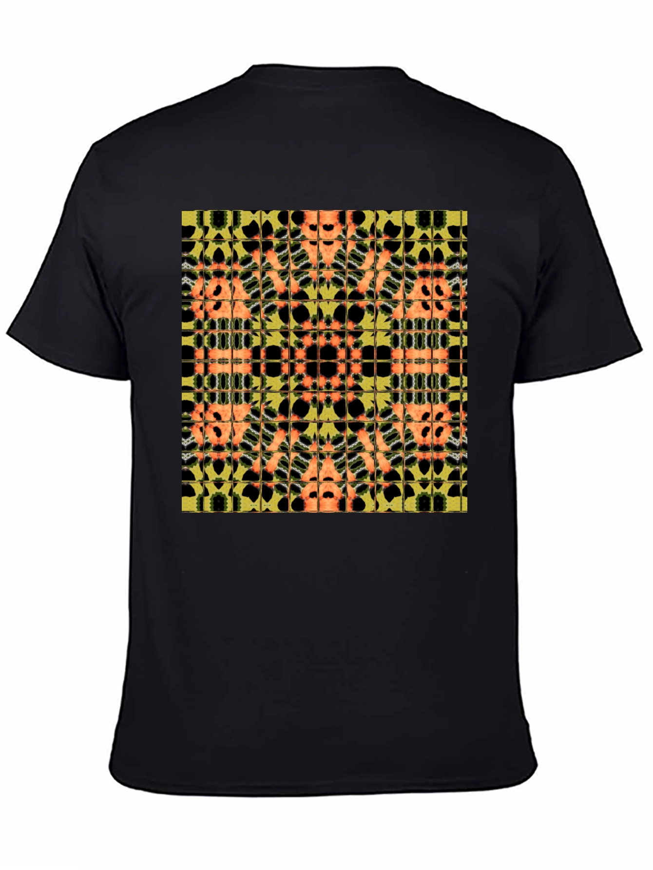 Black Abstract Pattern Black Tee view 4
