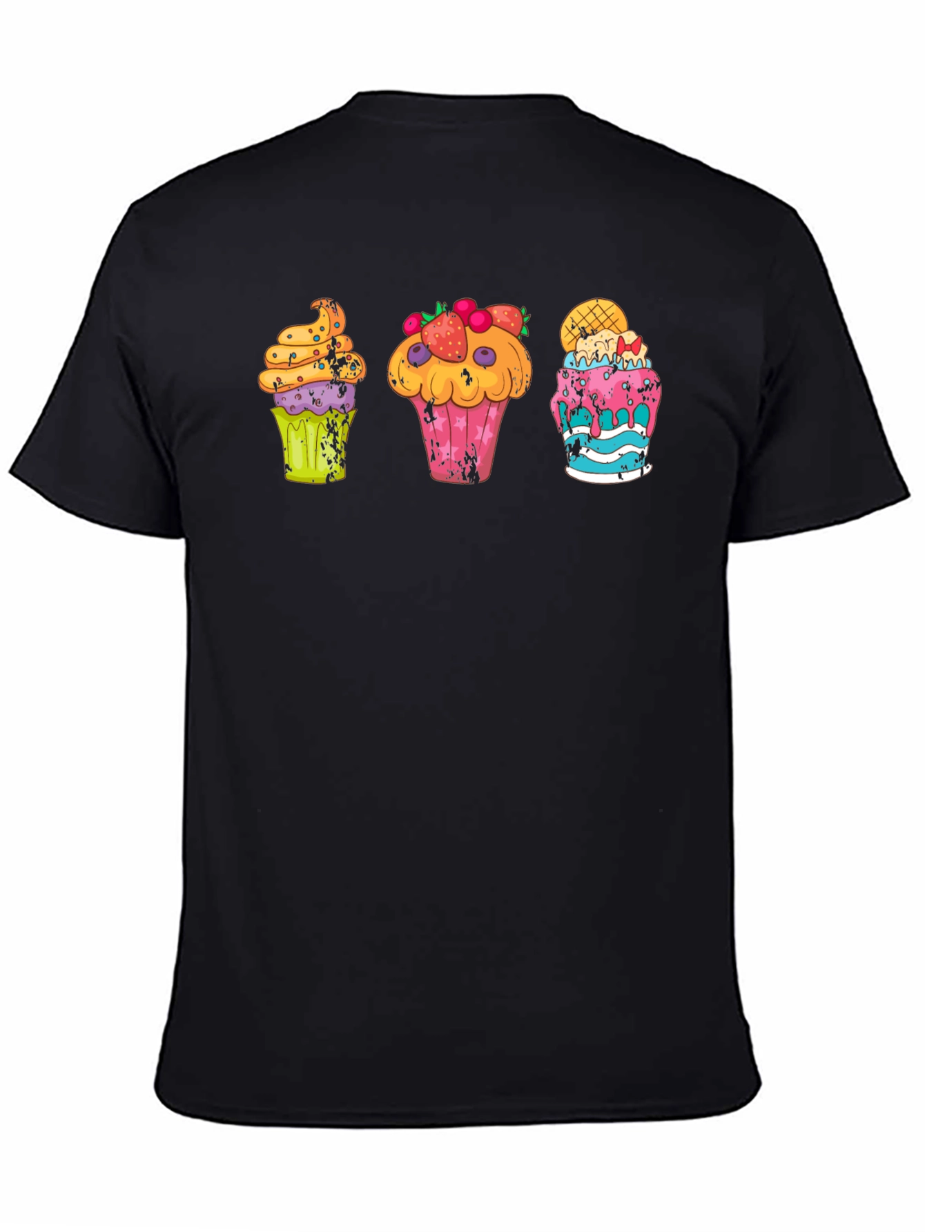 Black Fun Cupcake Graphic T-Shirt view 4