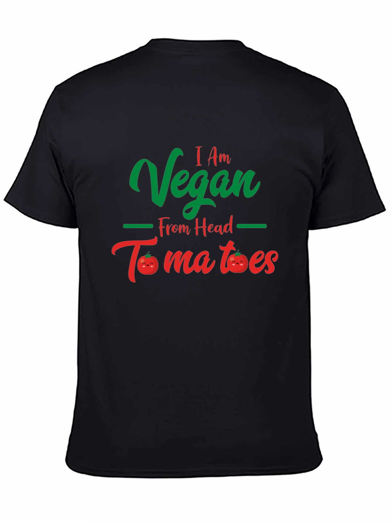 Black Vegan From Head Tomatoes Black T-Shirt view 4
