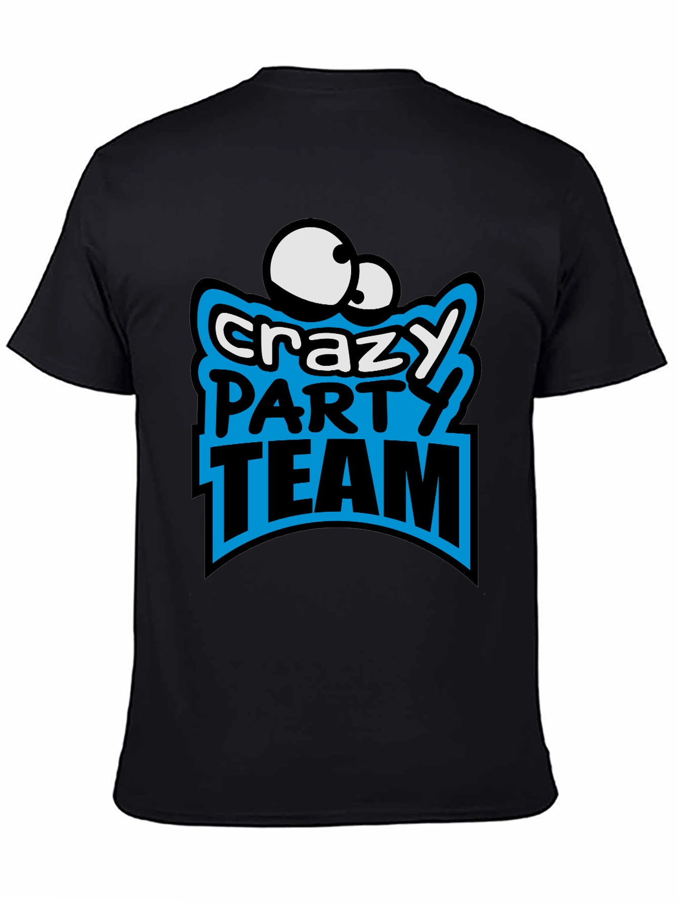 Black Crazy Party Team Graphic T-Shirt view 4