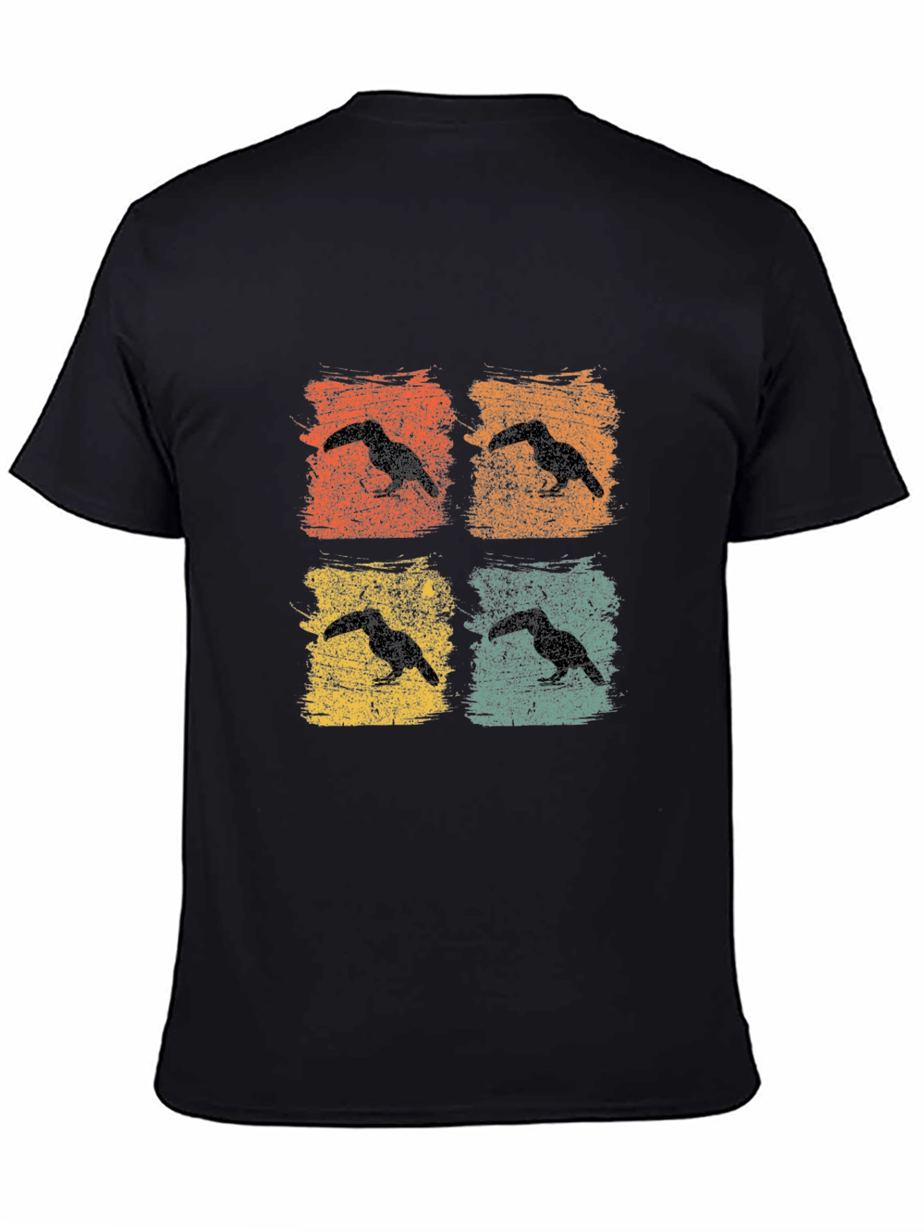 Black Retro Toucan Graphic T-Shirt view 4