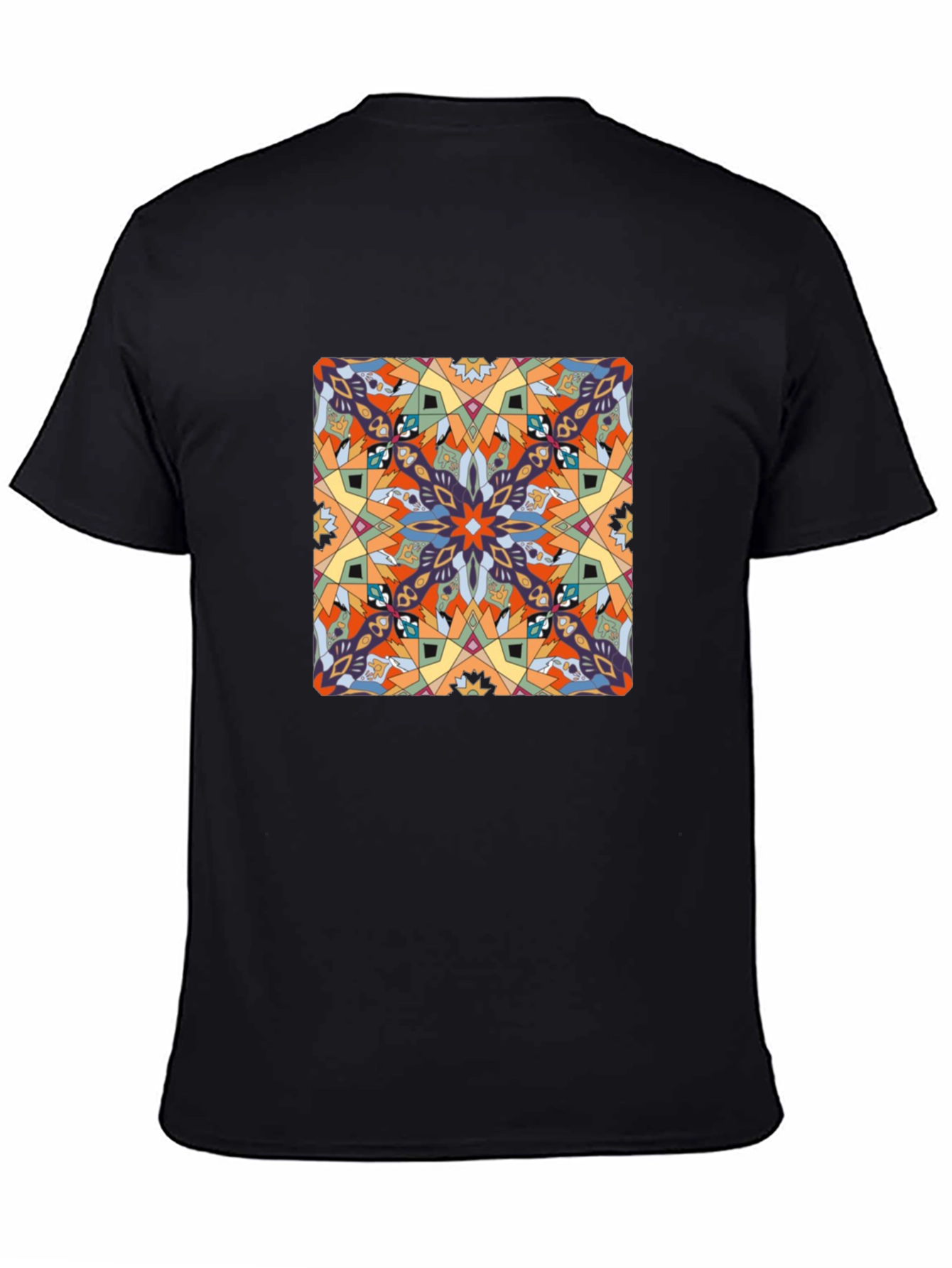 Abstract Pattern Graphic Print Tee - Black - 4