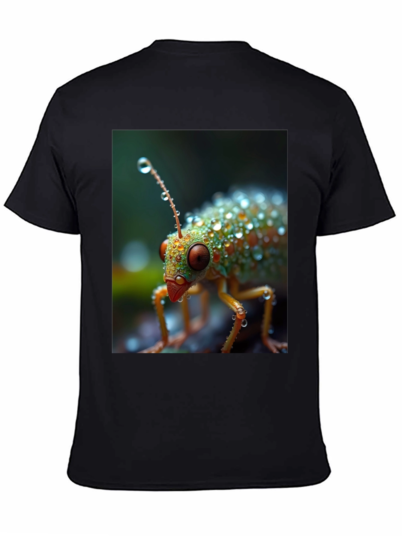 Black Insect Raindrops Graphic Tee view 4