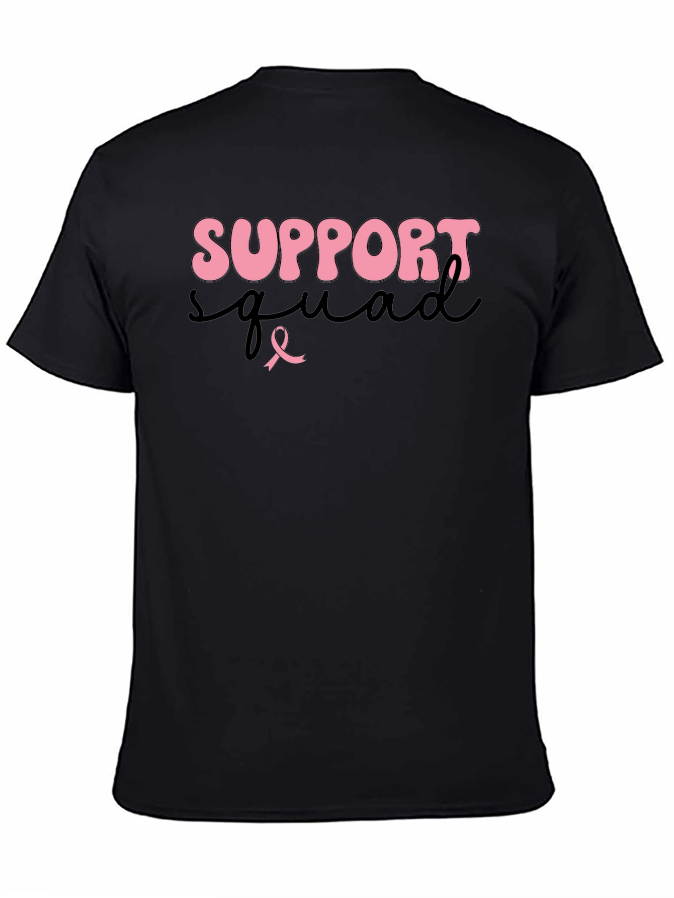 Black Support Squad Breast Cancer Awareness T-Shirt view 4