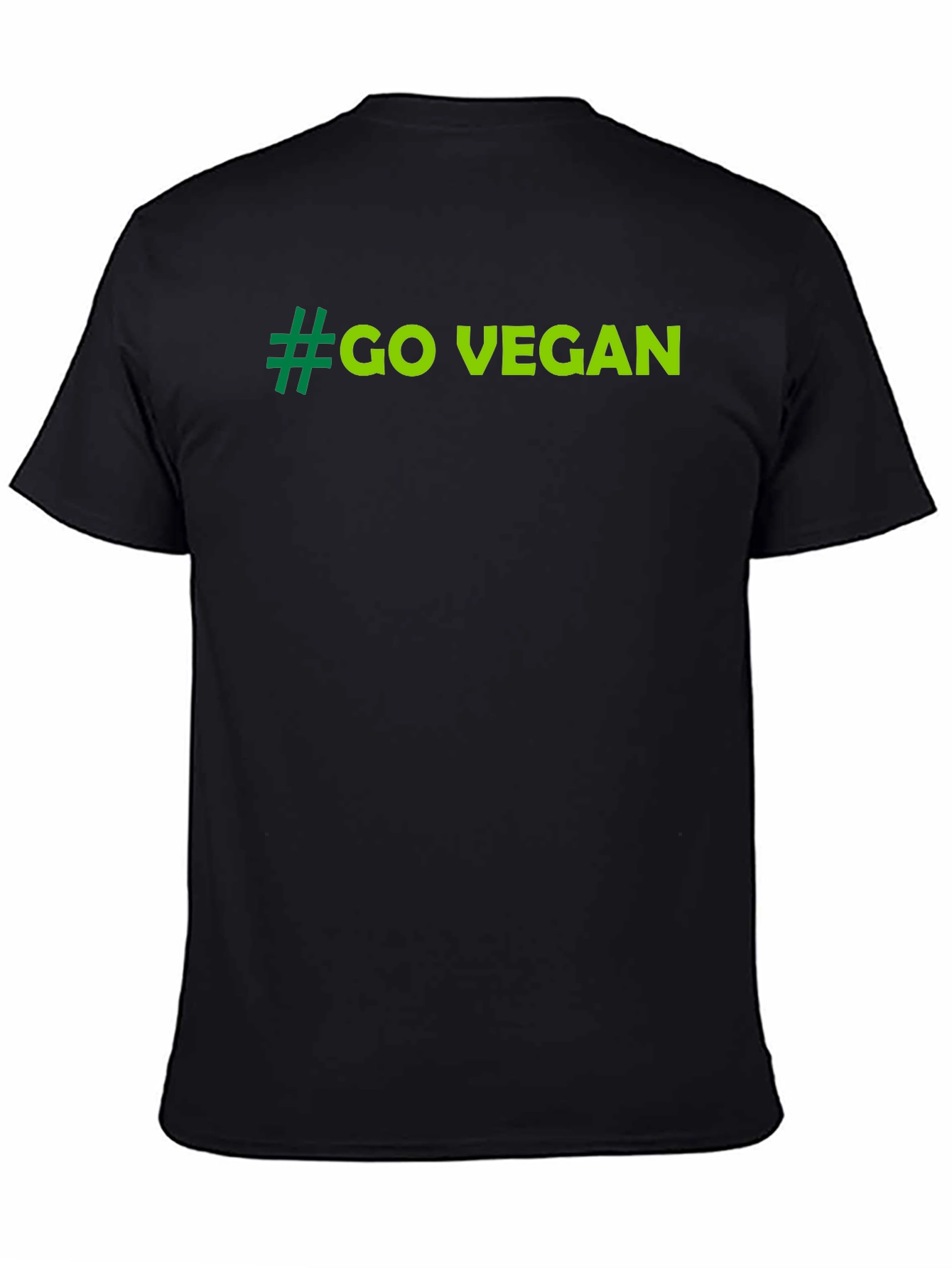 Black Go Vegan Tee - Black Cotton T-Shirt view 4