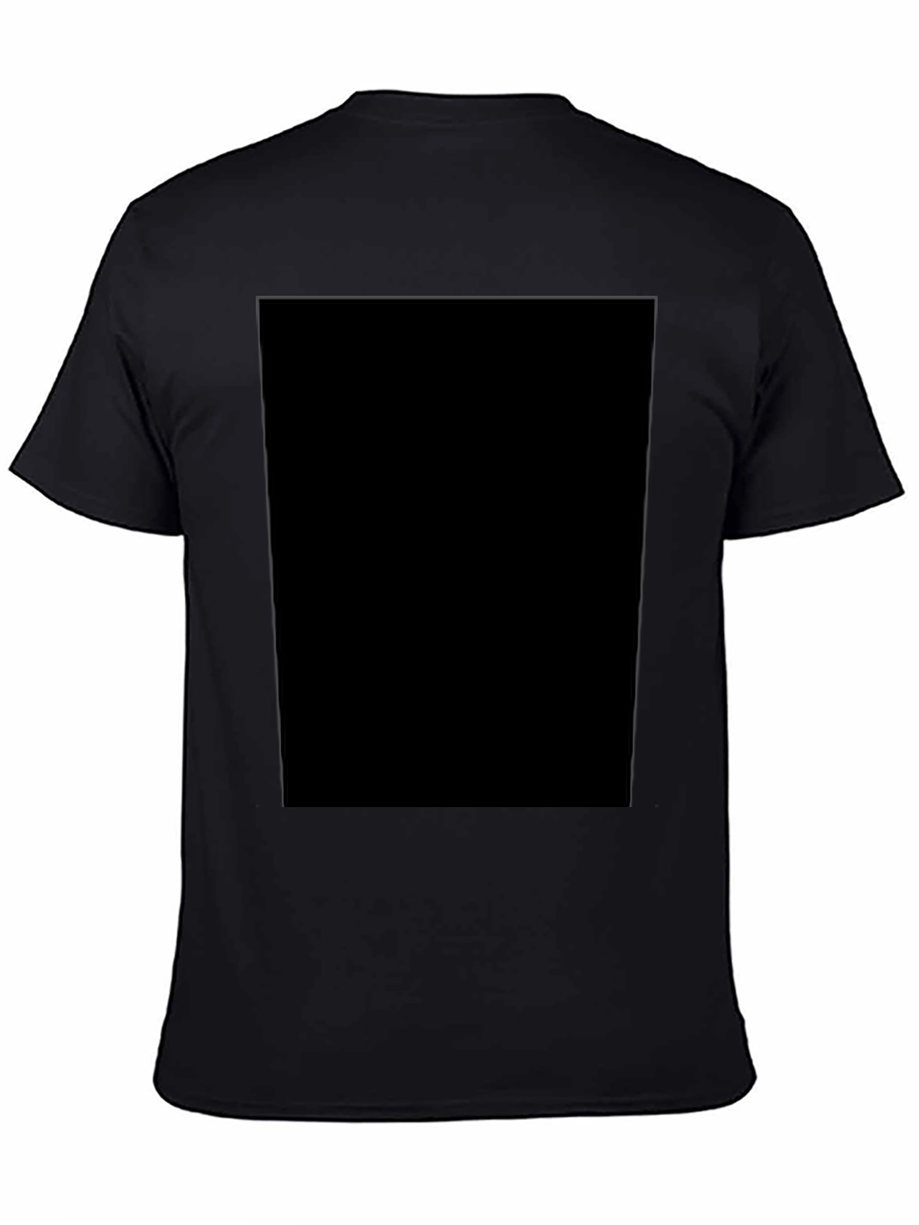 Black Men's Basic Black Short Sleeve T-Shirt view 4
