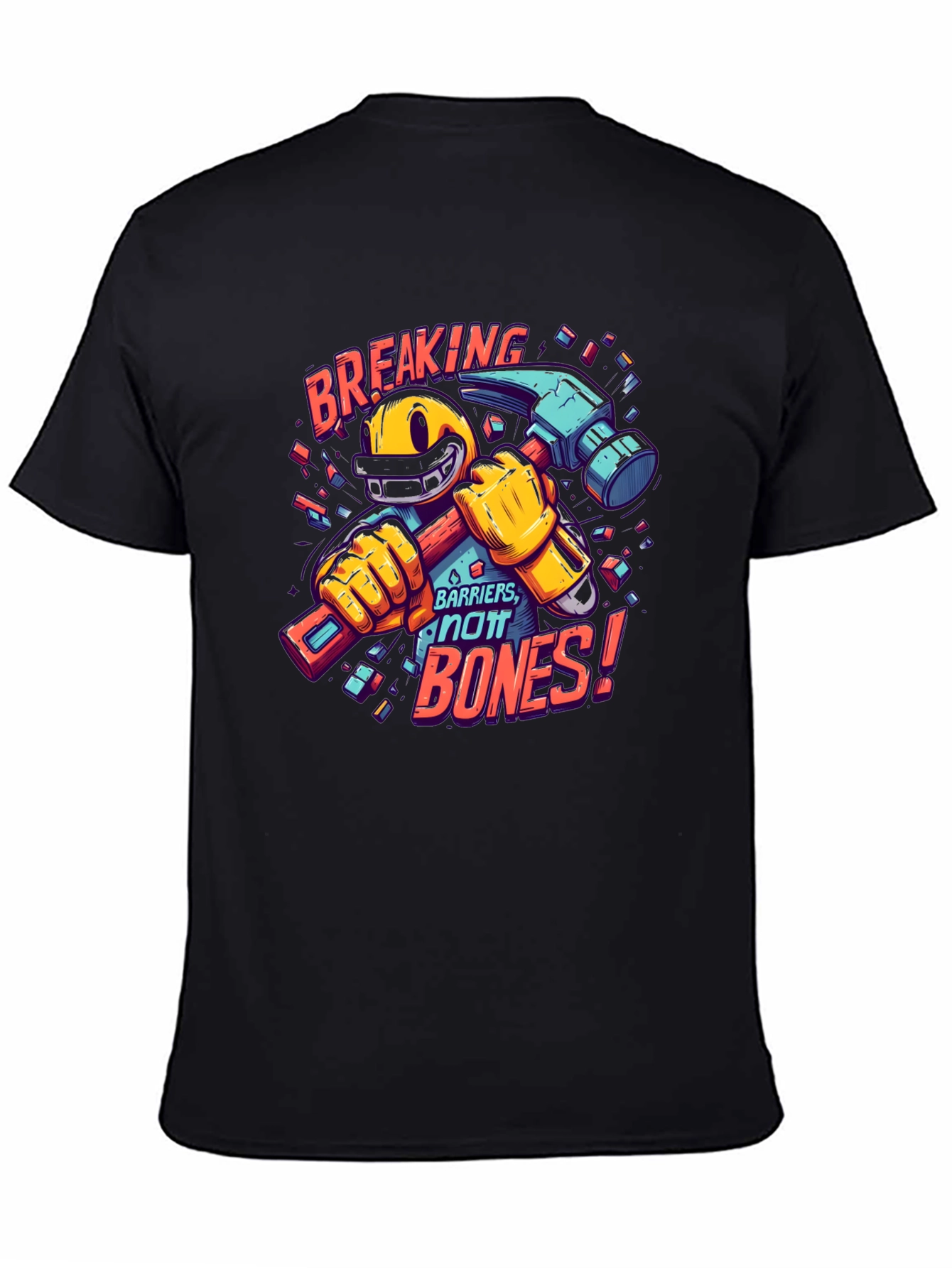 Black Breaking Barriers T-Shirt - Novelty Graphic Tee view 4