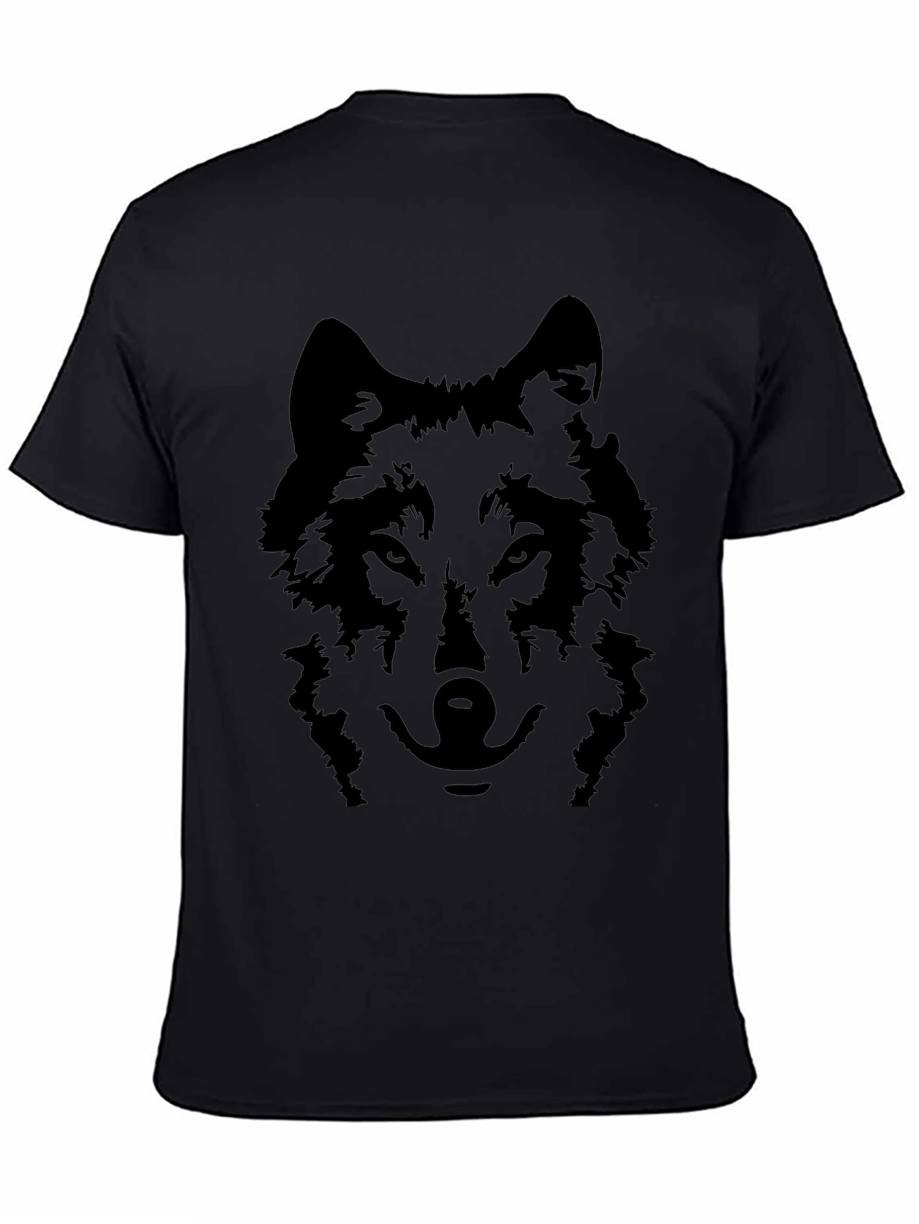 Black Black Wolf Graphic Tee - Men's Short Sleeve T-Shirt view 4